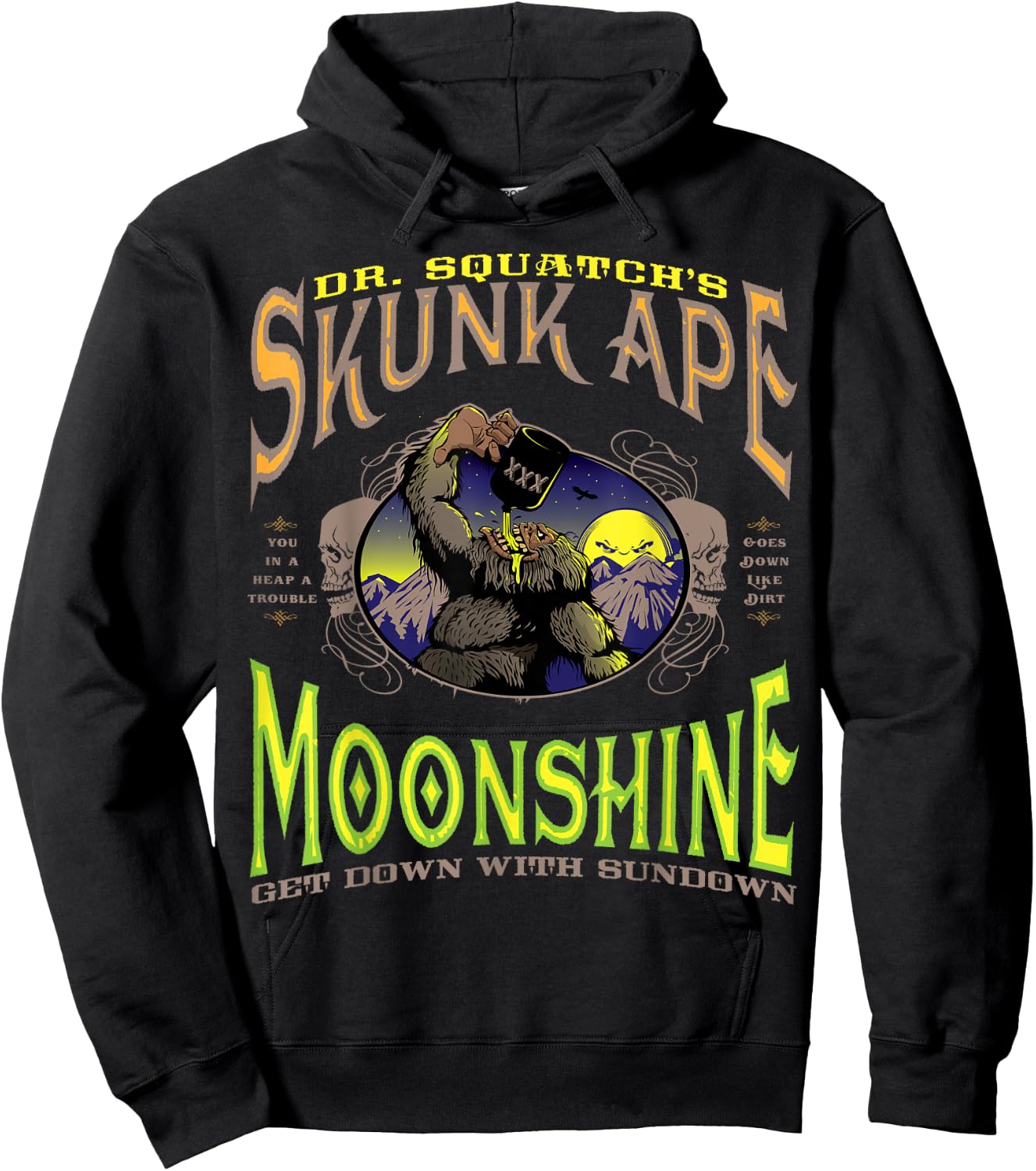 Dr. Squatchs Skunk Ape Moonshine , black Hoodie - Hoodie | Black