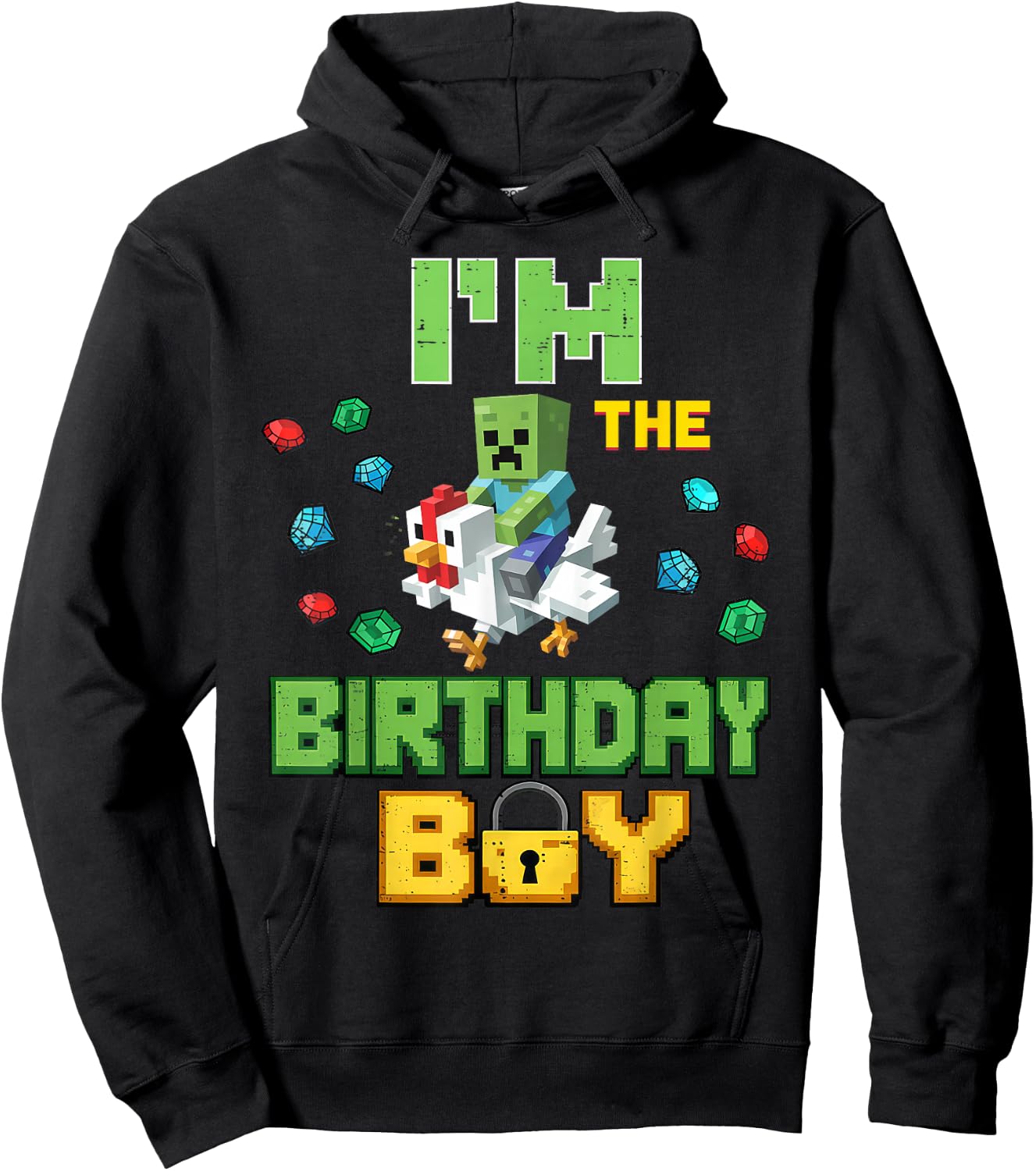 Im The Birthday Boy Video Gamer Dab Pixel Number Chicken Hoodie - Hoodie | Black
