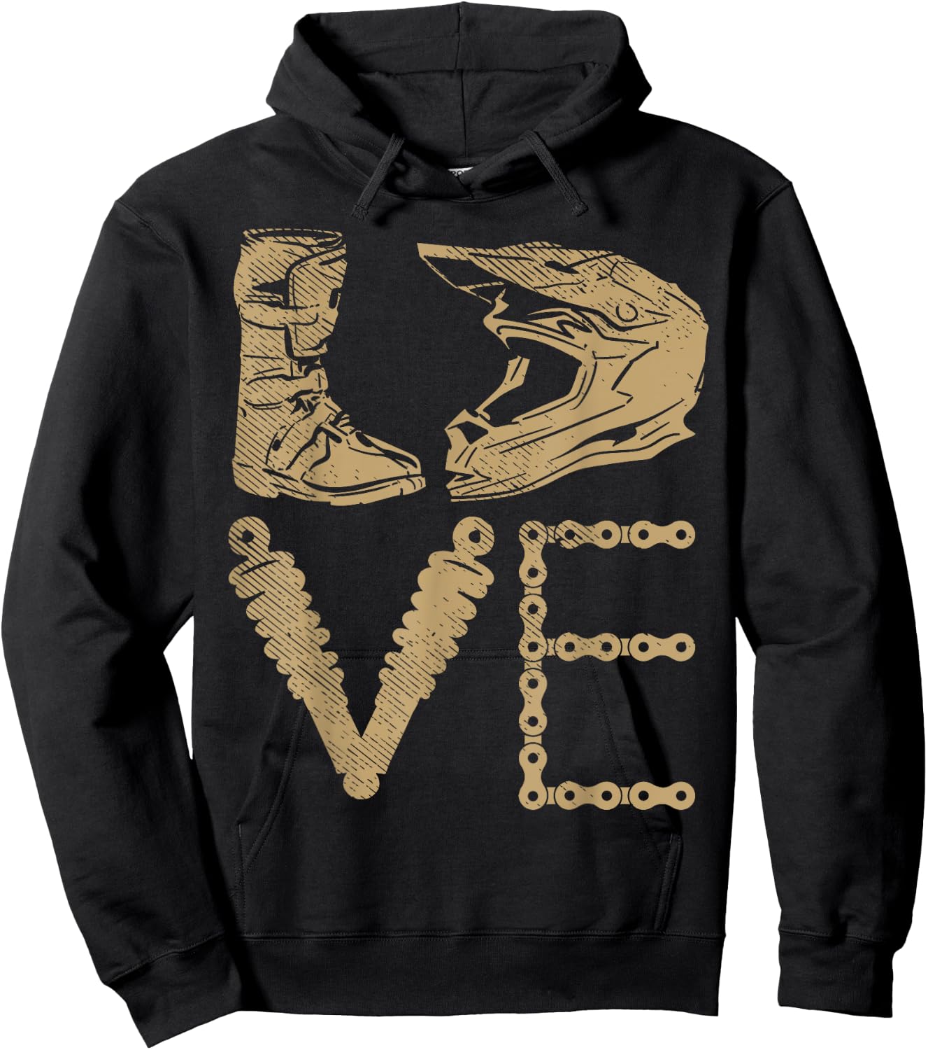 Love Dirt Bike Boots Helmet Motocross Motorcycle Racing Gift Hoodie - Hoodie | Black