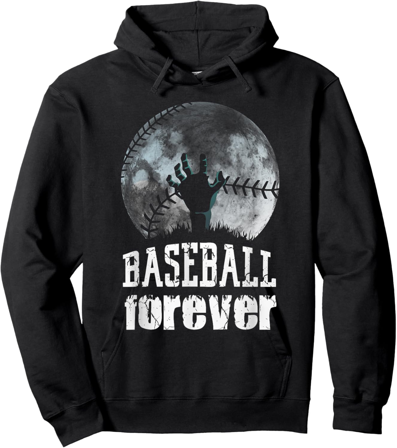Baseball Forever! Zombie Baseball Player Hoodie - Hoodie | Black
