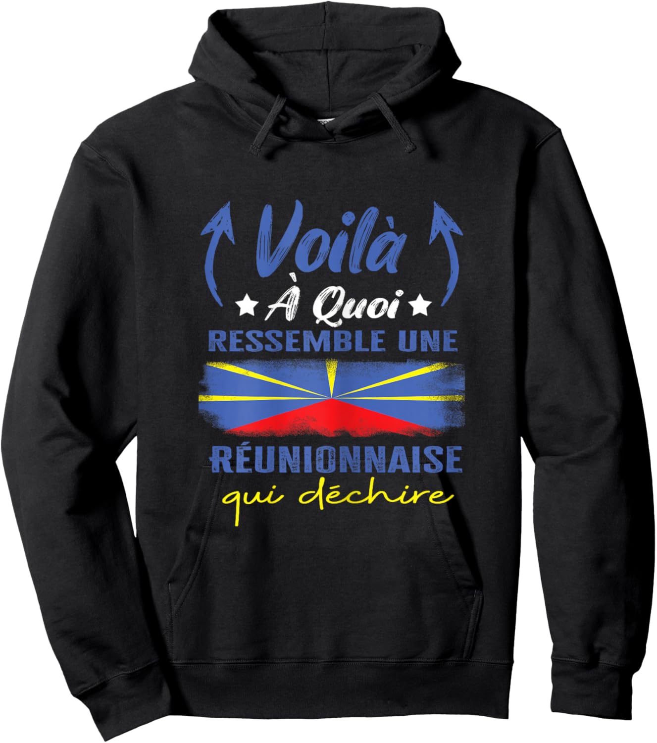 Reunionnaise 974 tears humour la reunion women's Gift, Black Hoodie - Hoodie | Black
