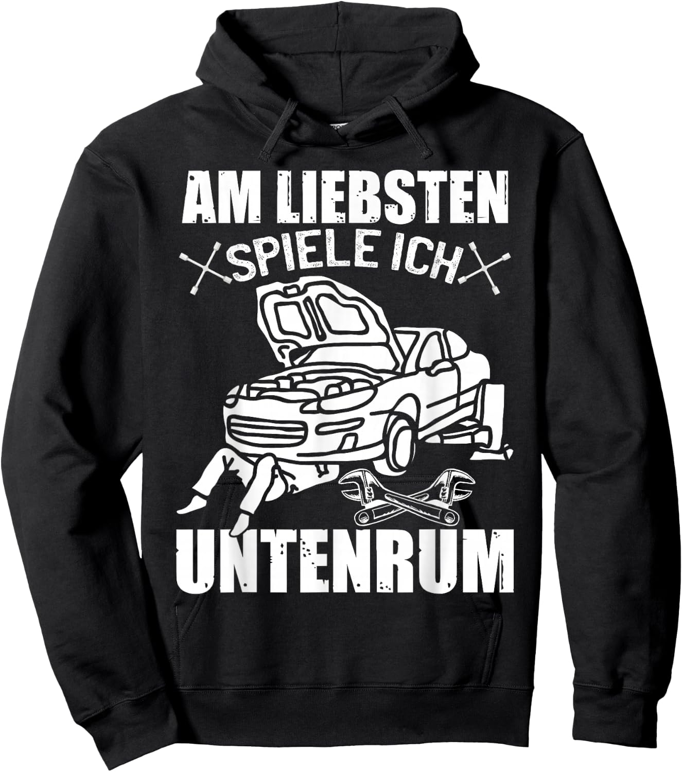 Am Liebsten Spiele Ich Untenrum | Car Mechanic , black Hoodie - Hoodie | Black