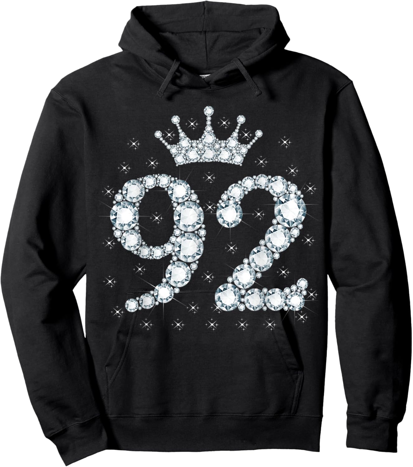 92 Crown 92 Years Old Happy 92nd Birthday Girl Women Hoodie - Hoodie | Black