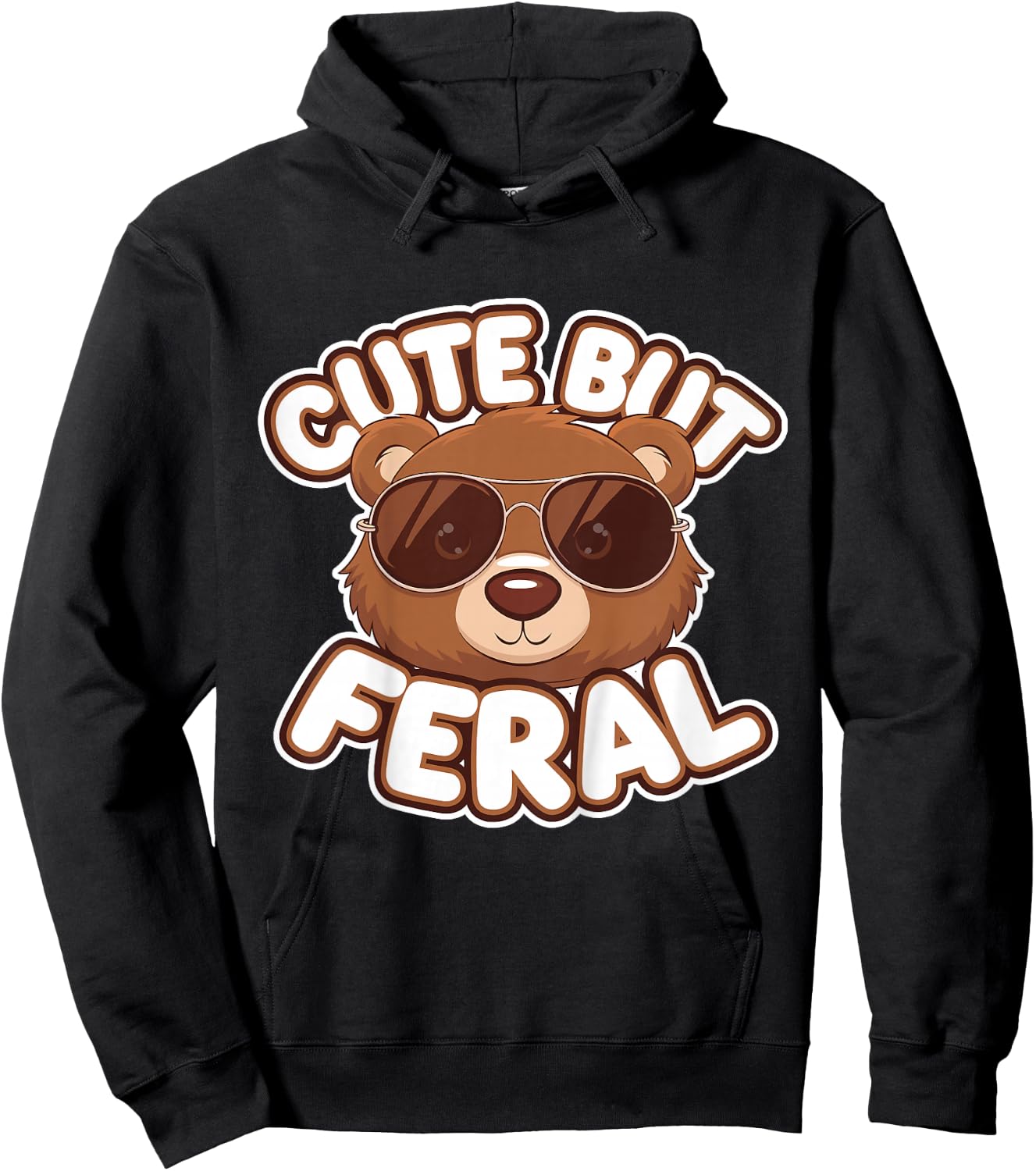 Cute Brown Bear Kids Hoodie - Hoodie | Black