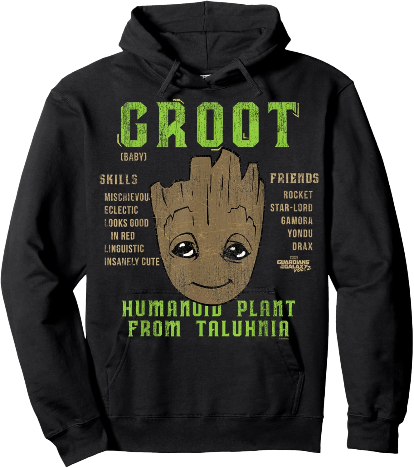 Marvel Guardians of Galaxy 2 Groot Skills Graphic C2 Hoodie - Hoodie | Black