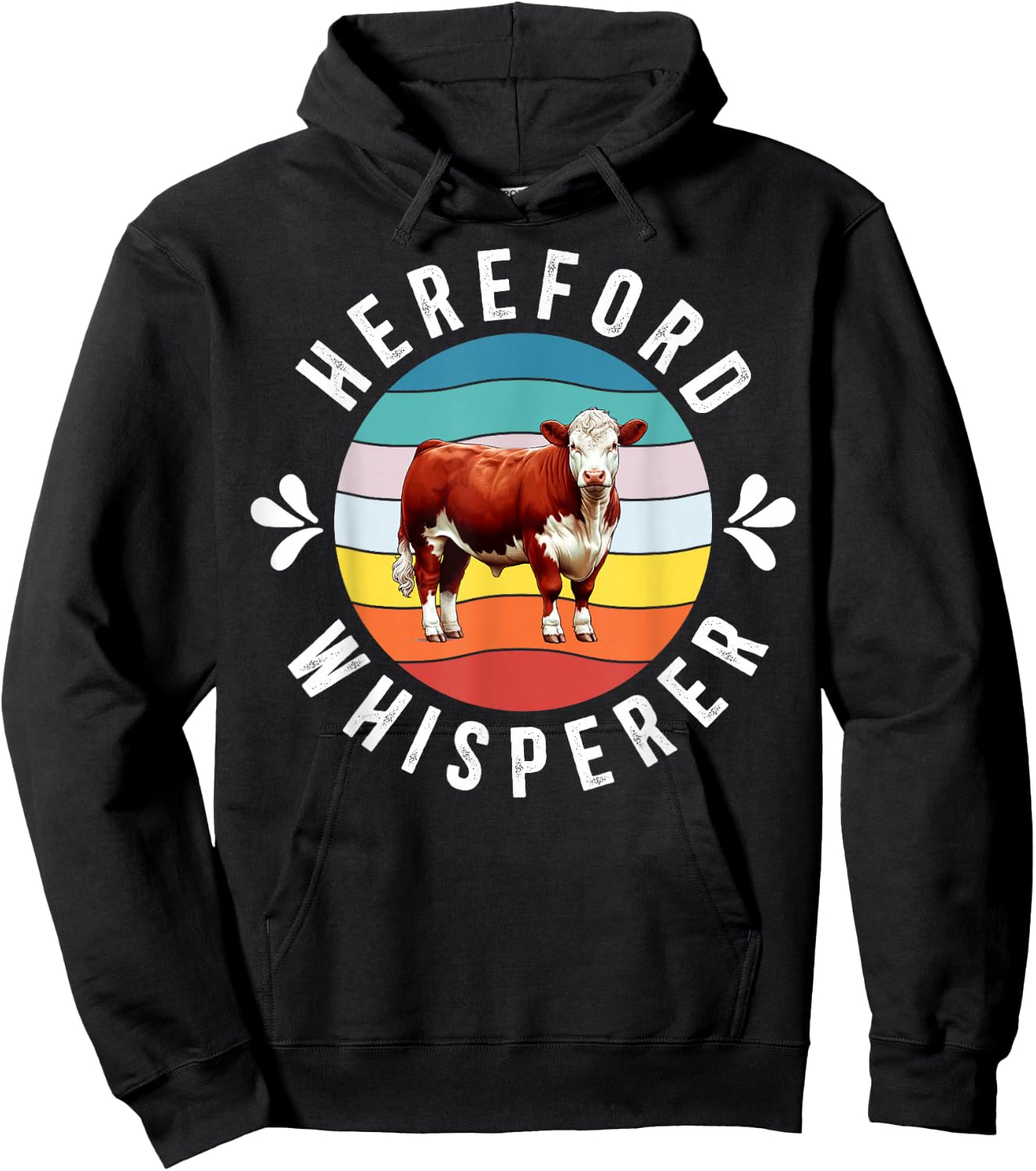 Hereford Whisperer Hereford Cow Lover Hereford Cattle Hoodie - Hoodie | Black