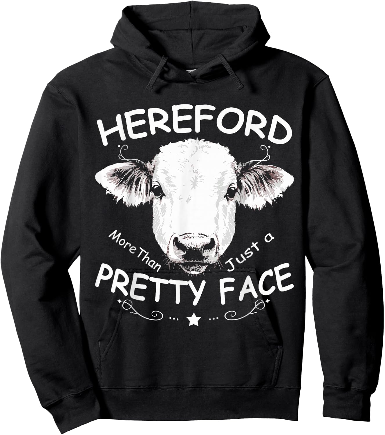 Funny Hereford Cow Farmer Hereford Rencher Cattle Bull Beef Hoodie - Hoodie | Black