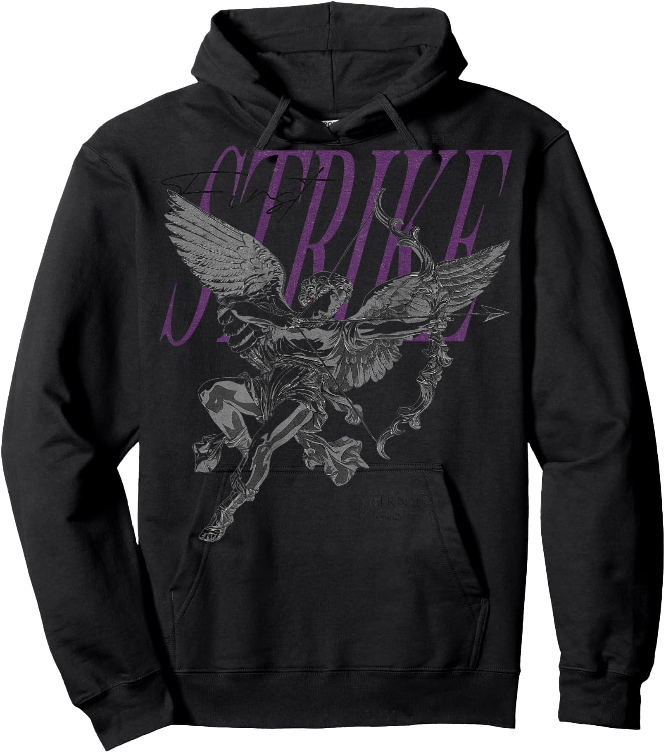 Hip Hop Angel Vintage Edgy Y2K Backprint Streetwear Angel Hoodie - Hoodie | Black