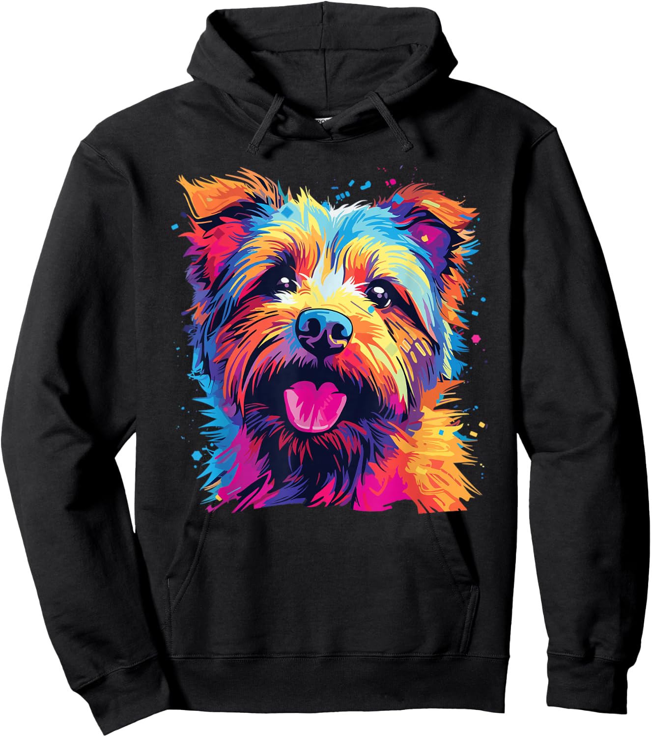 Watercolour Colourful Norfolk Terrier Dogs Hoodie - Hoodie | Black