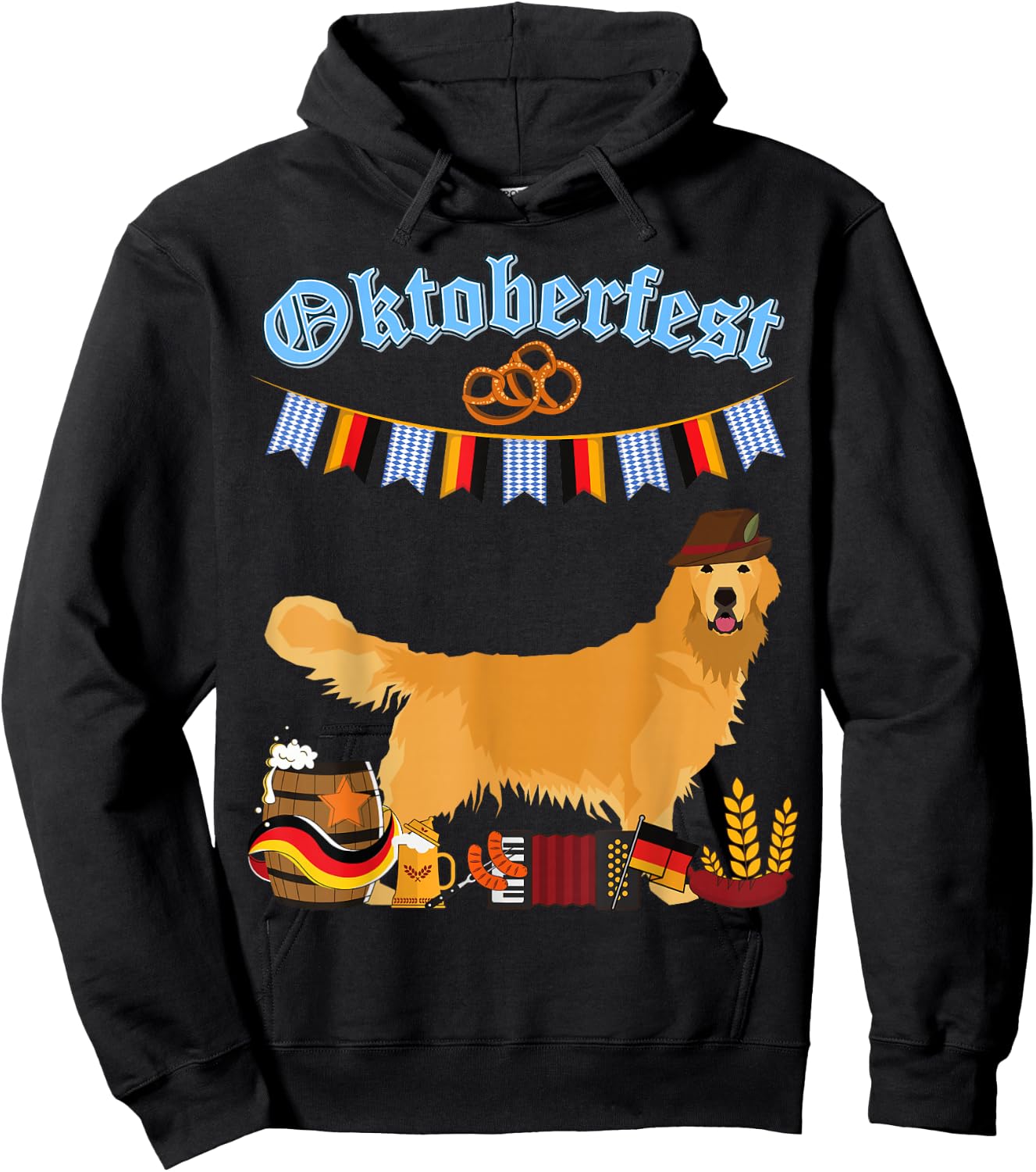 Golden Retriever Oktoberfest Hoodie - Hoodie | Black