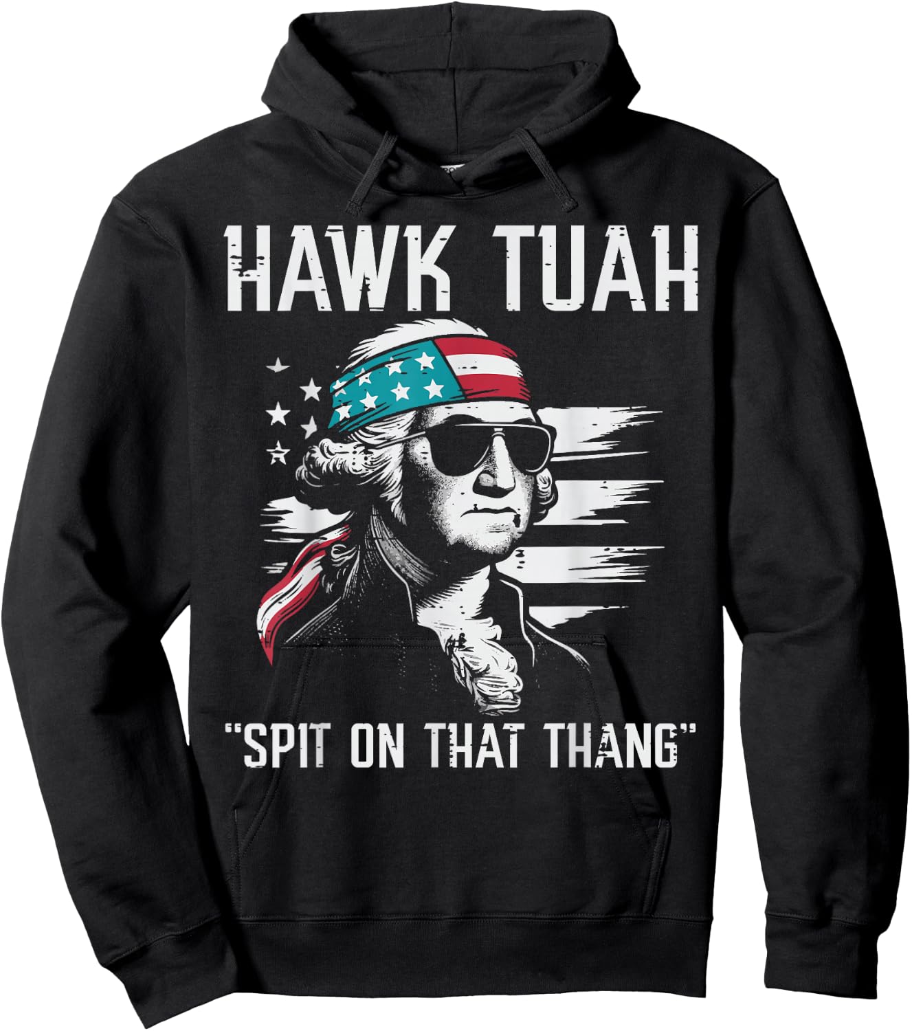 4th of July Hawk Washington Funny American Men Women Kids Hoodie - Hoodie | Black