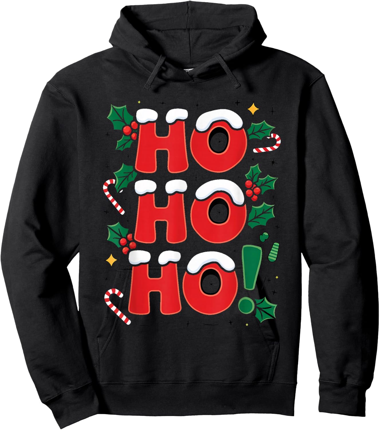 Happy "Ho Ho Ho" to Celebrate Christmas , Black, S Hoodie - Hoodie | Black