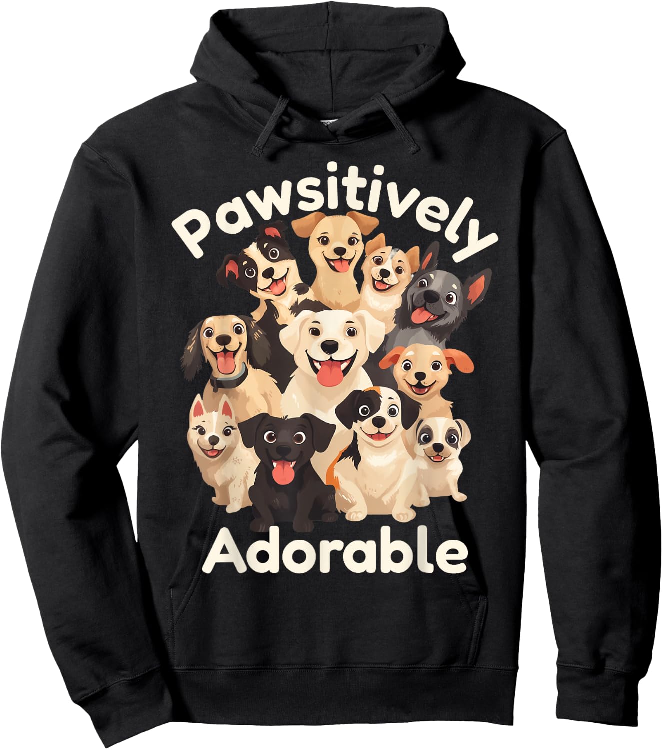 Pawsitively Adorable Cute Dog Lover Puppy Dog Mum or Dad Hoodie - Hoodie | Black