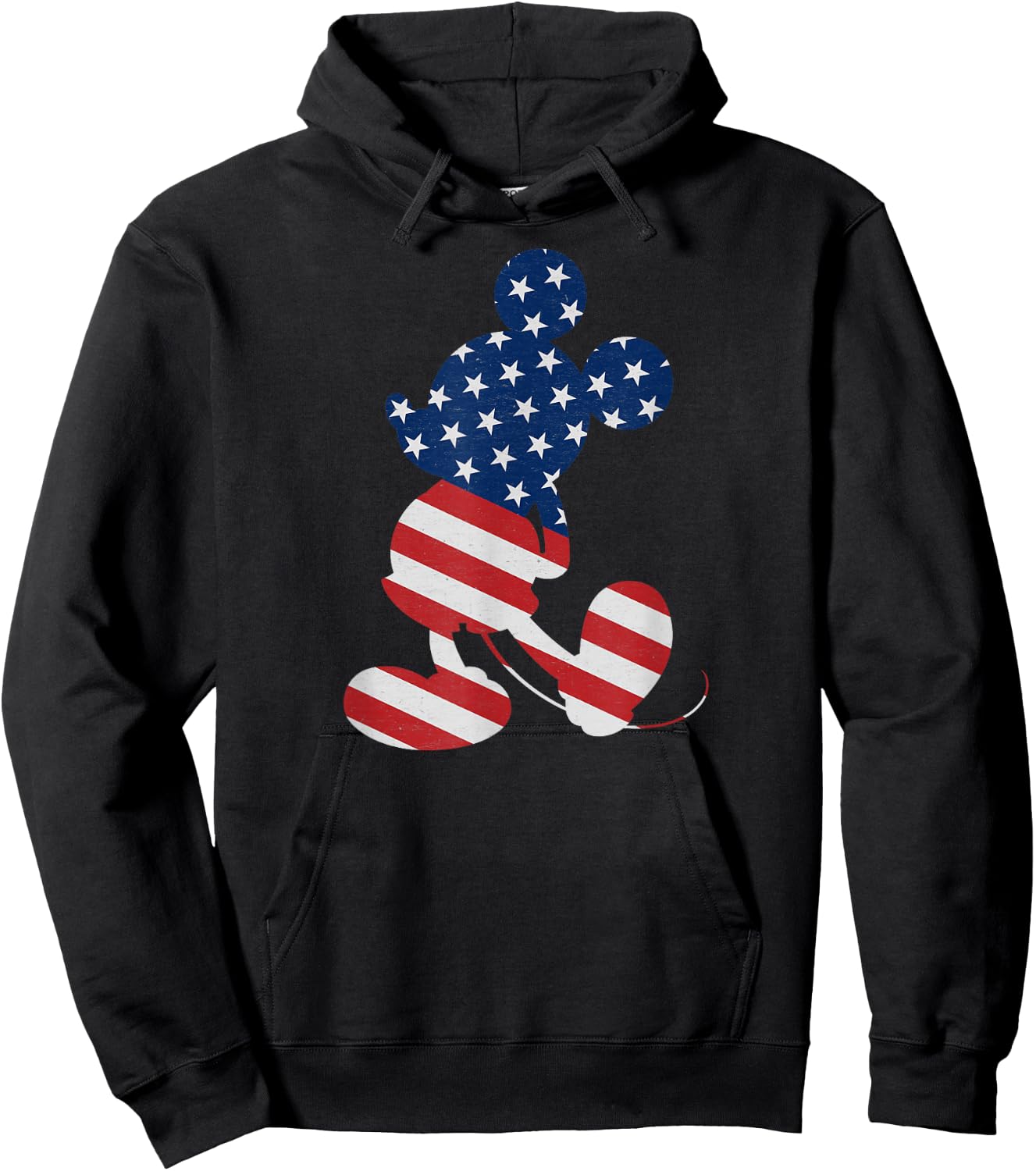 Disney Mickey Mouse American Flag USA T Shirt Hoodie - Hoodie | Black