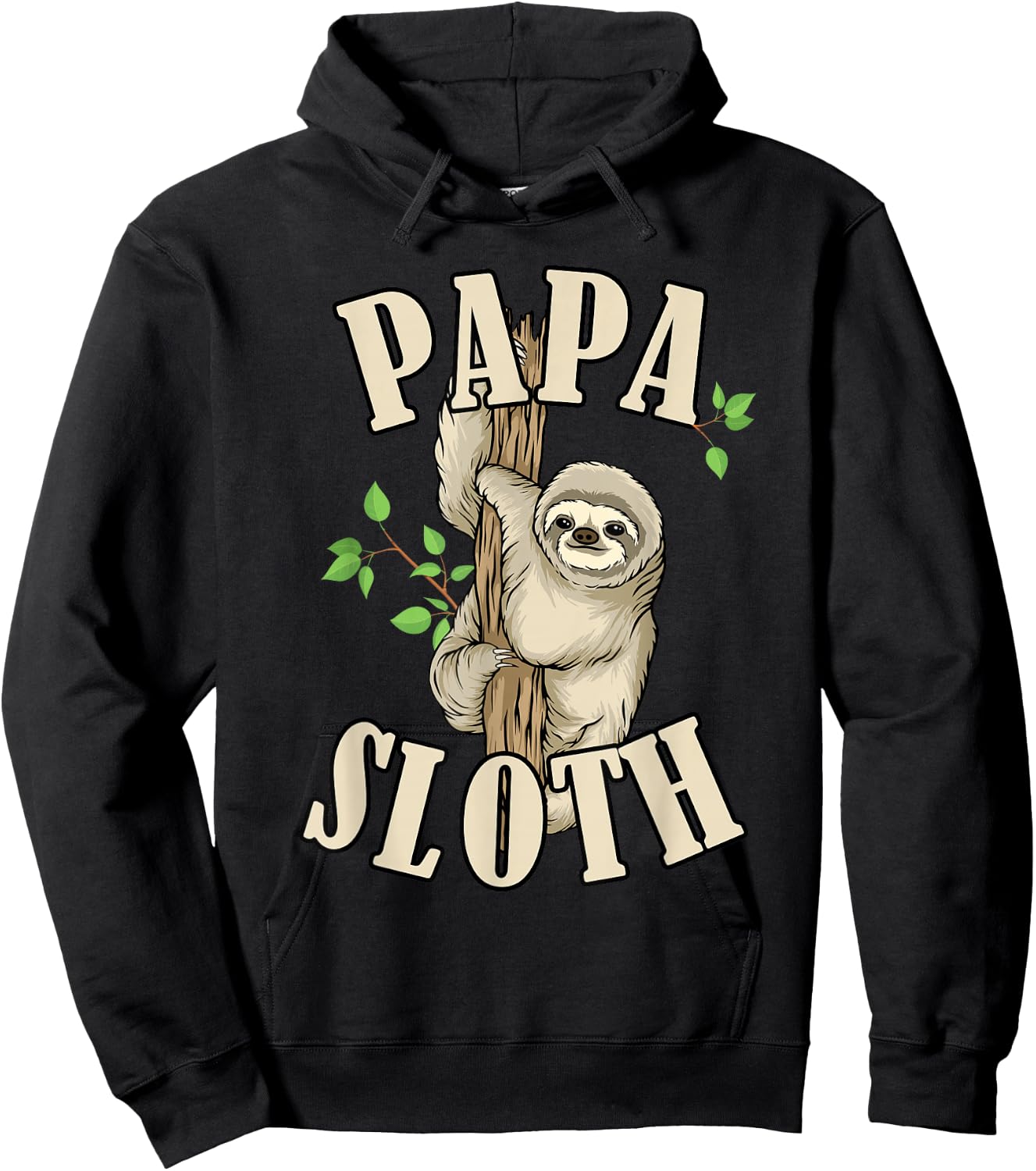 Papa Sloth Animal Lover Grandpa Sloth Papa Hoodie - Hoodie | Black