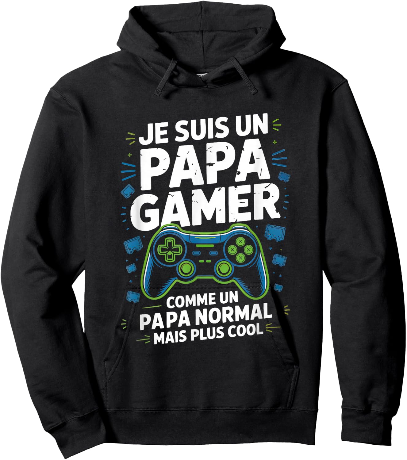 Dad Gamer Dad Cool Gift Humour Father's Day Father Man Hoodie - Hoodie | Black