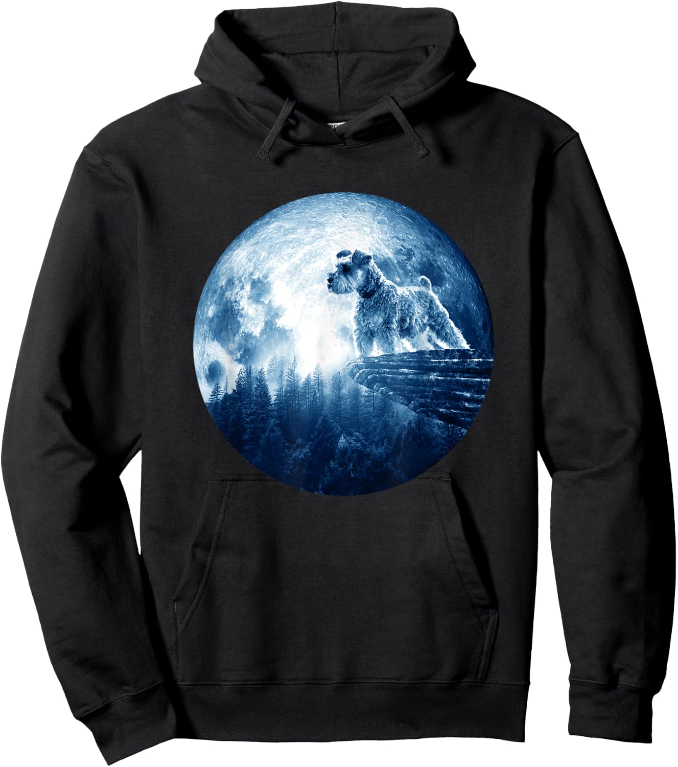 Miniature Schnauzer Dog Moon Dog Mom Dad Dog Lovers Hoodie - Hoodie | Black