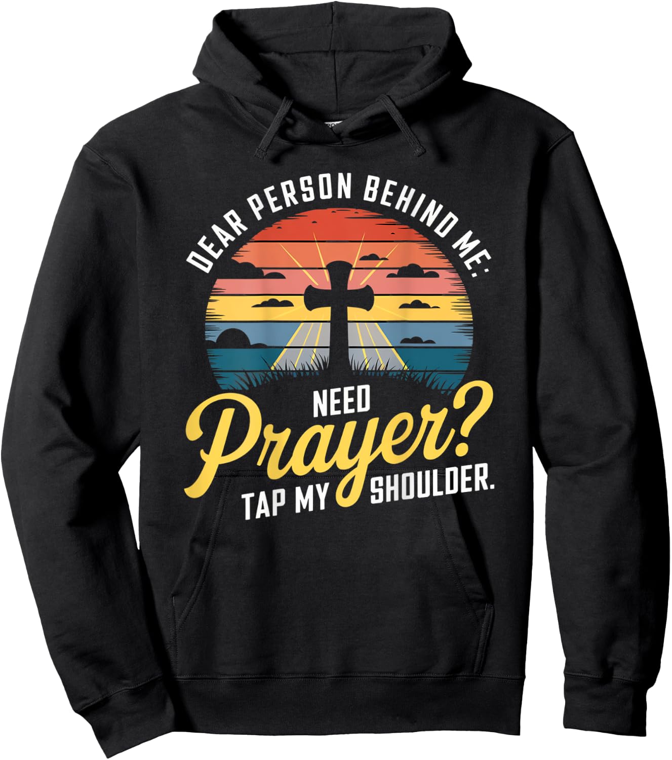 Tap for Prayer Christian Faith on Back Hoodie - Hoodie | Black