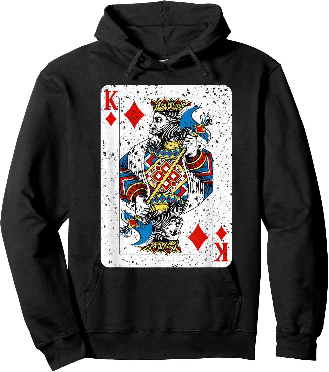 King of Diamonds Deck of Playing Cards Vintage Retro Style Hoodie - Hoodie | Black