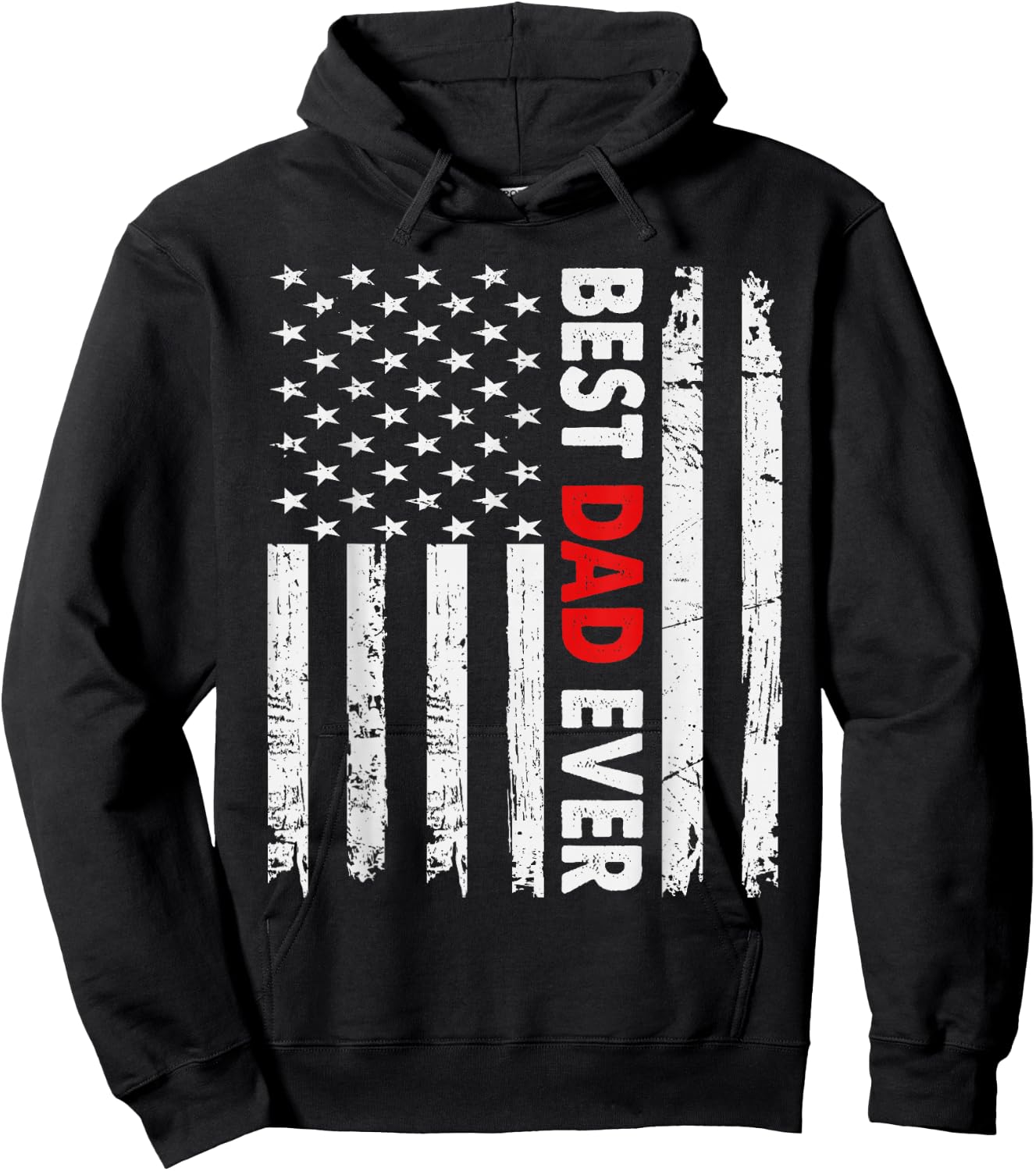 Best Dad Ever American Flag Father's Day Usa Flag Hoodie - Hoodie | Black