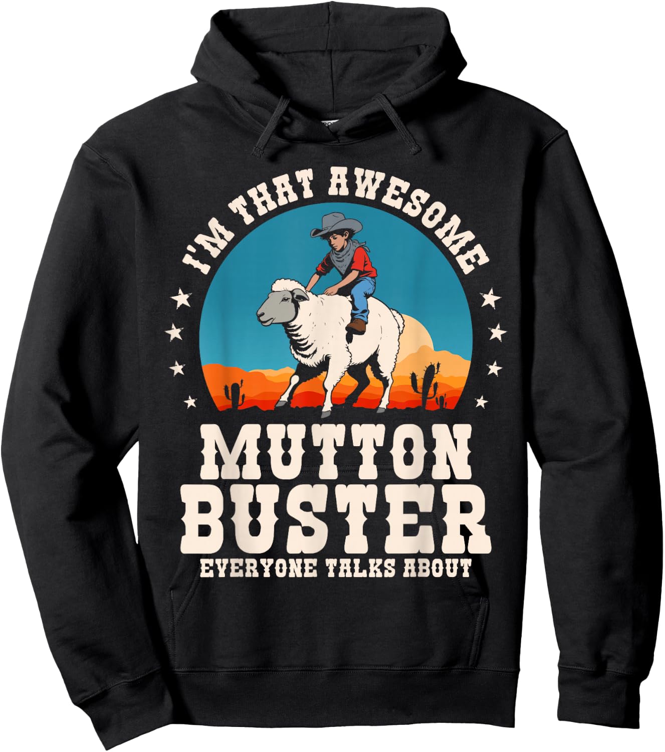 Mutton Buster Youth Sheep Riding Rodeo Mutton Busting Funny Hoodie - Hoodie | Black