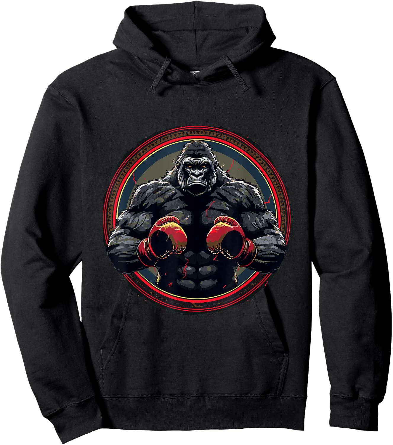Silverback Gorilla with Boxing Gloves | Boxing Fighter Boxer Hoodie - Hoodie | Black