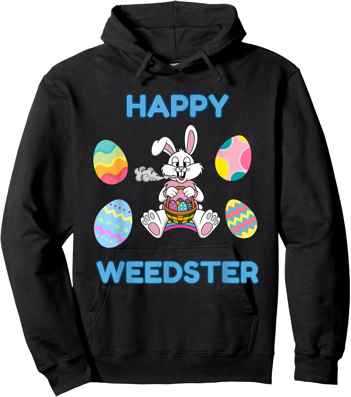 Funny Easter 4/20 Happy Weedster - Stoned Easter Bunny Hoodie - Hoodie | Black