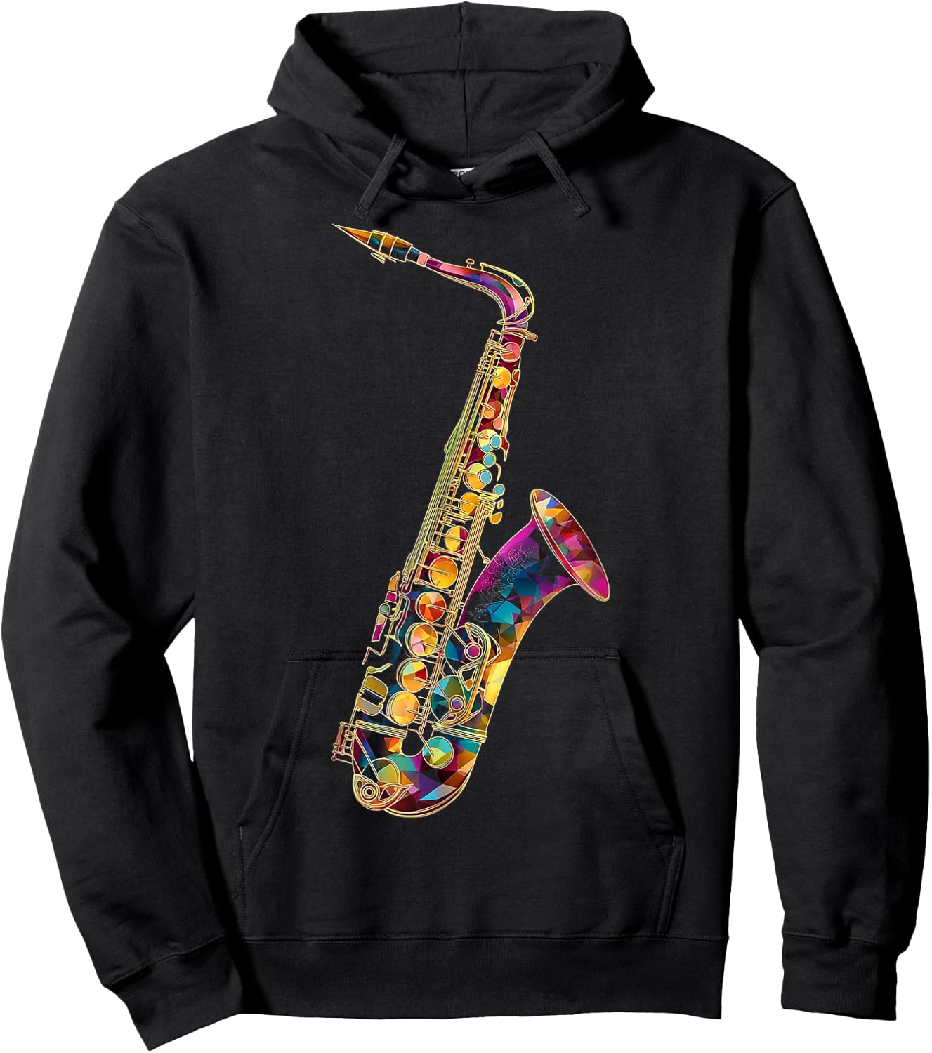 Saxophone Music Instrument Motif Artwork Saxophone Hoodie - Hoodie | Black