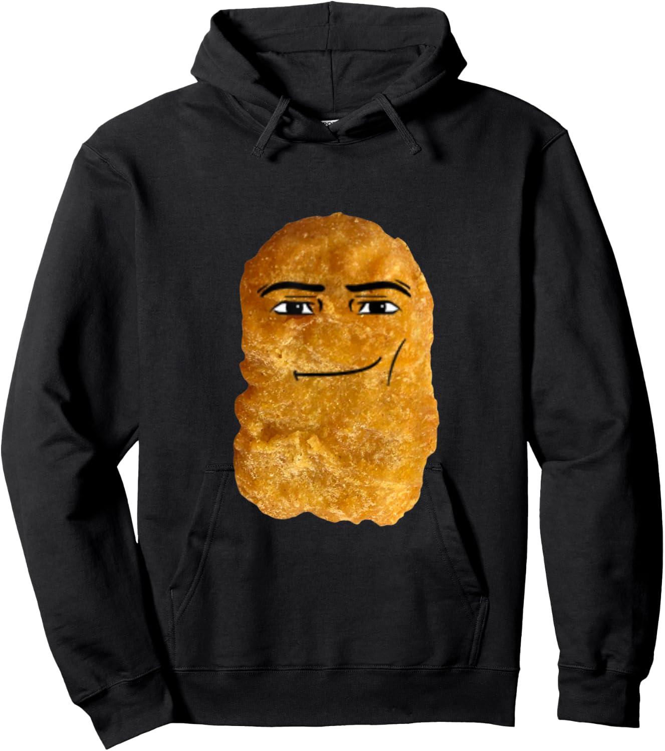 Chicken Nugget Man Face Cowboy Meme Hoodie - Hoodie | Black