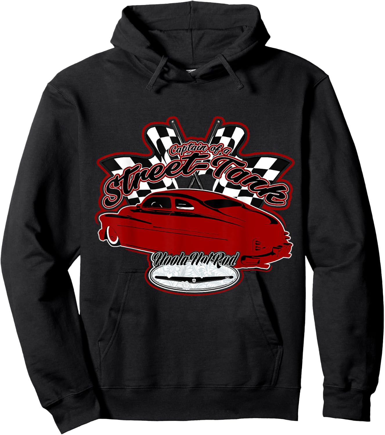 40s Leadsled,Lead Sled,top,chopped Mercury,Hot Rod,Clip Art Hoodie - Hoodie | Black
