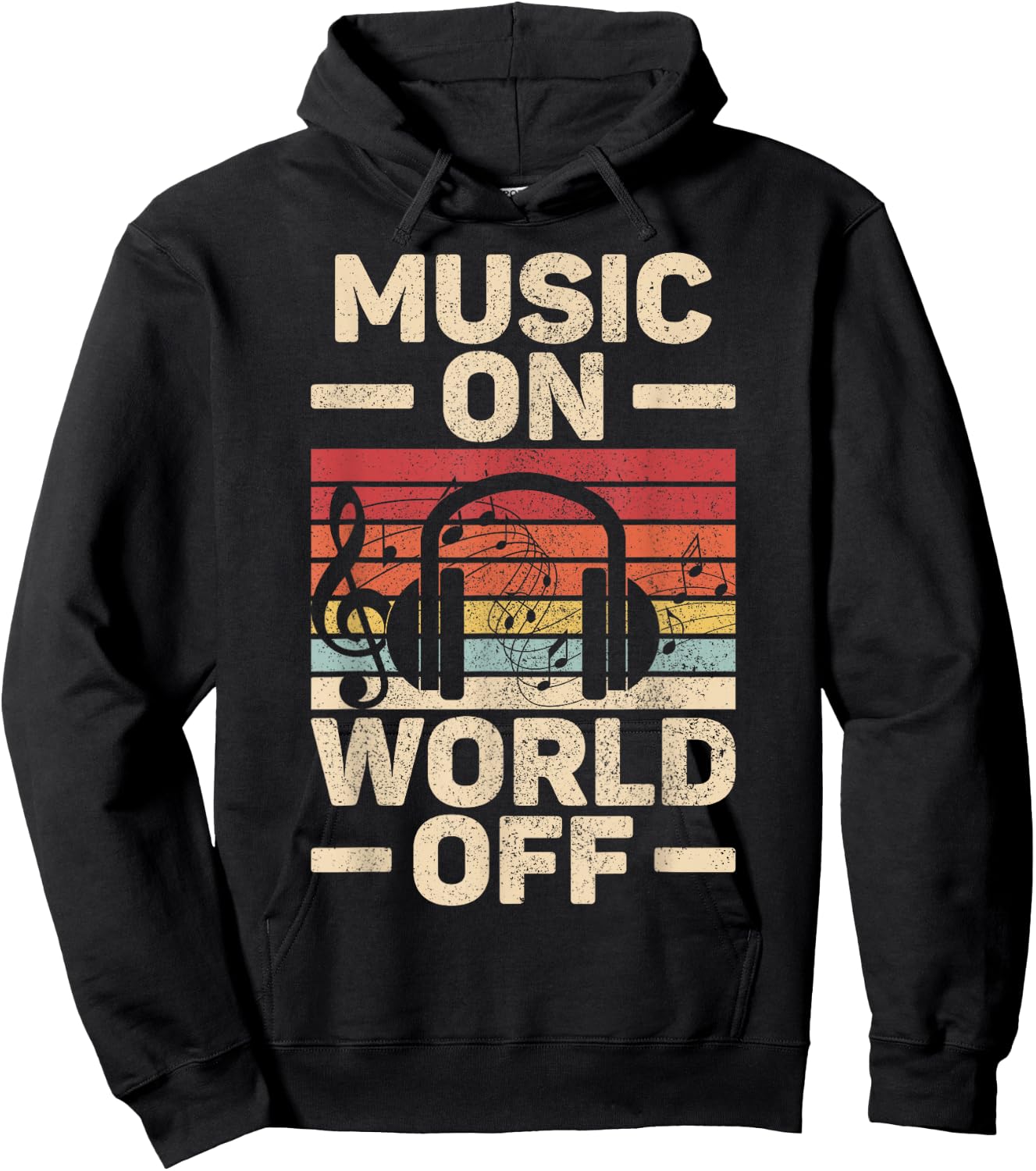 Music On World Off Music Lovers Musician Outfit EDM Music DJ Hoodie - Hoodie | Black