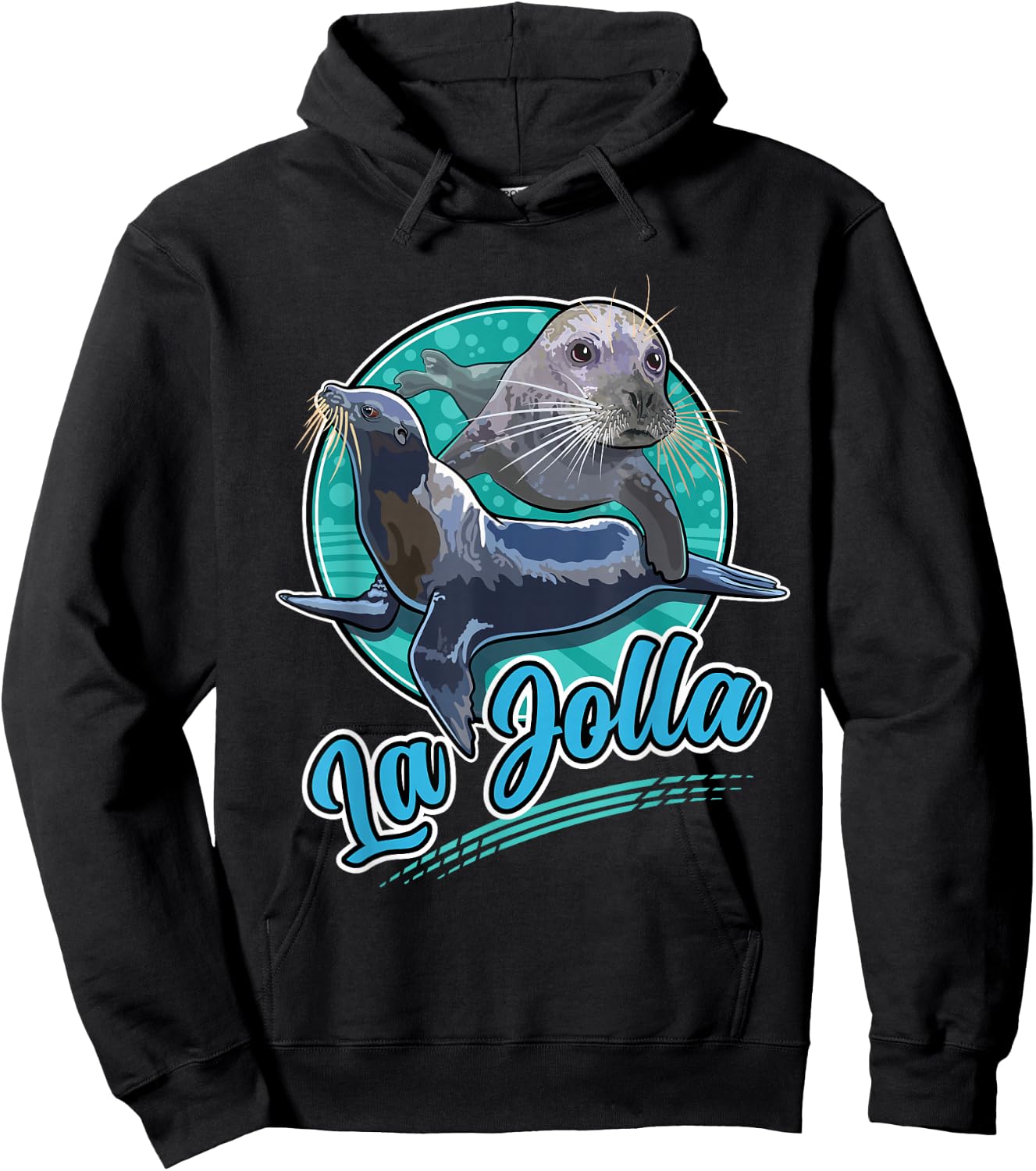 La Jolla California Seal and Sea Lion Cove Beach San Diego Hoodie - Hoodie | Black