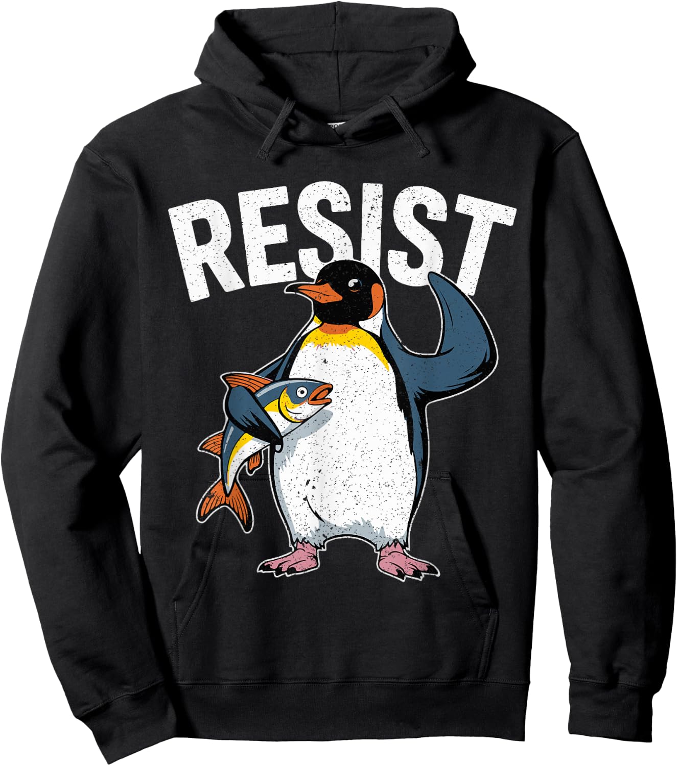 Resist Penguin I Stand With The Penguins Funny Tariffs Meme Hoodie - Hoodie | Black