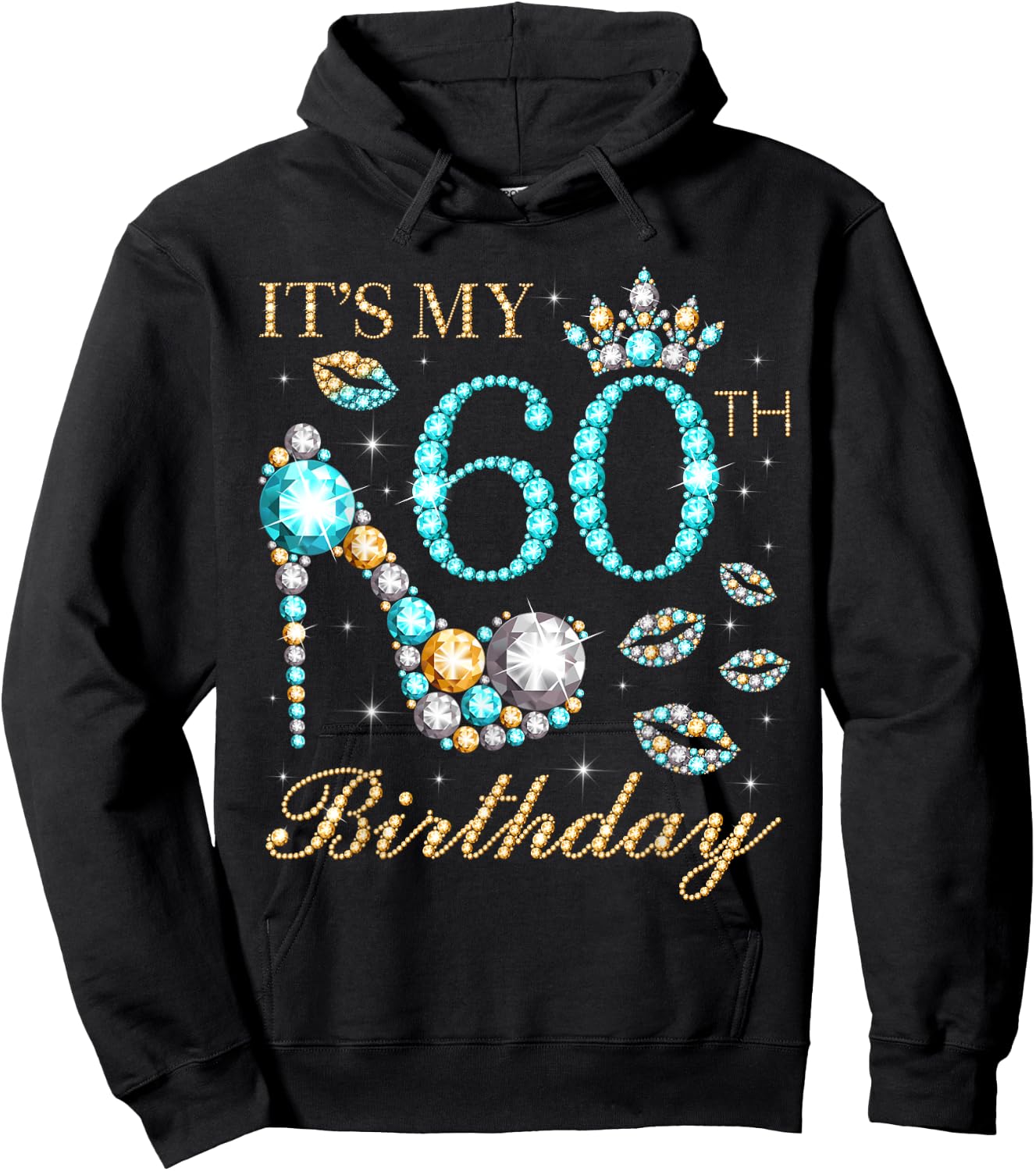 It's My 60th Birthday, 60 Years Old, 60th Birthday Queen Hoodie - Hoodie | Black