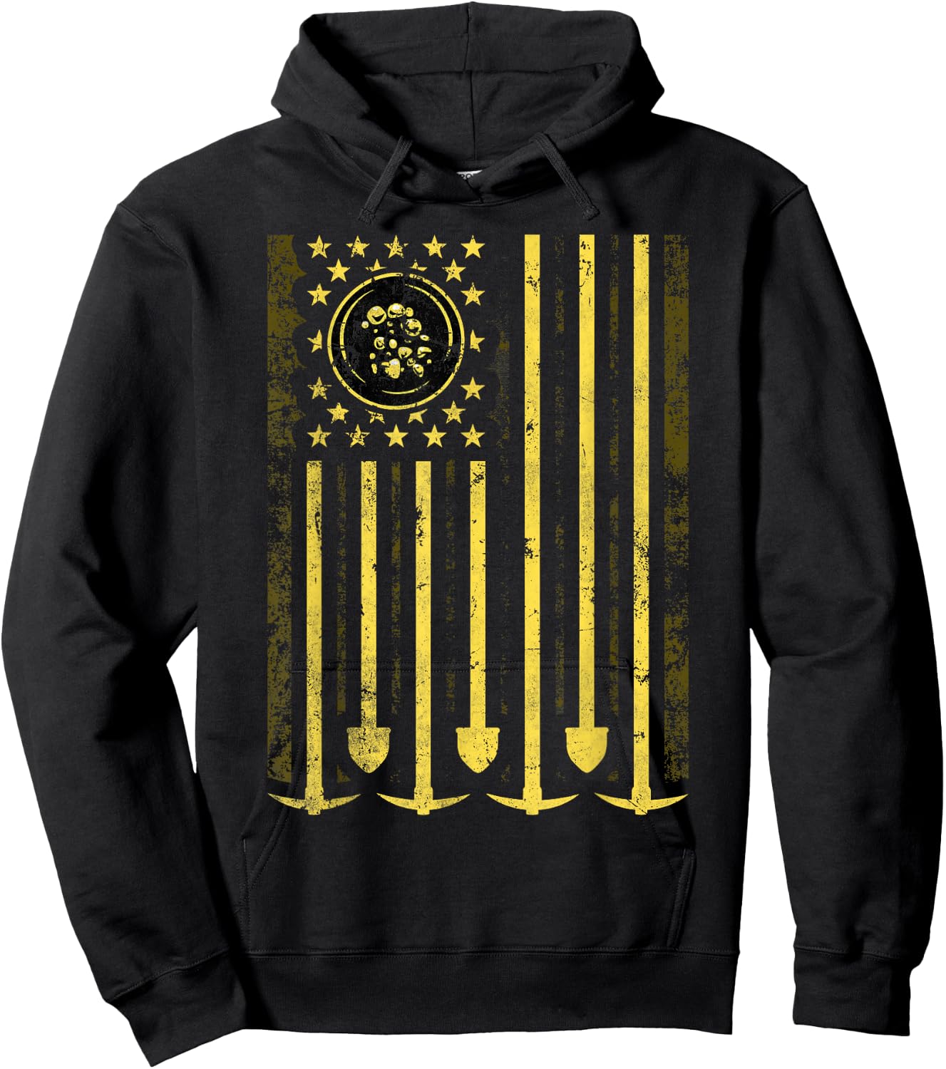 American Flag Gold Prospector Men Hoodie - Hoodie | Black