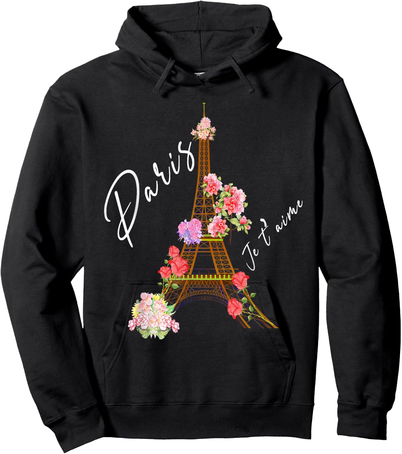 I Love Paris - Eiffel Tower France Souvenir Apparel Hoodie - Hoodie | Black