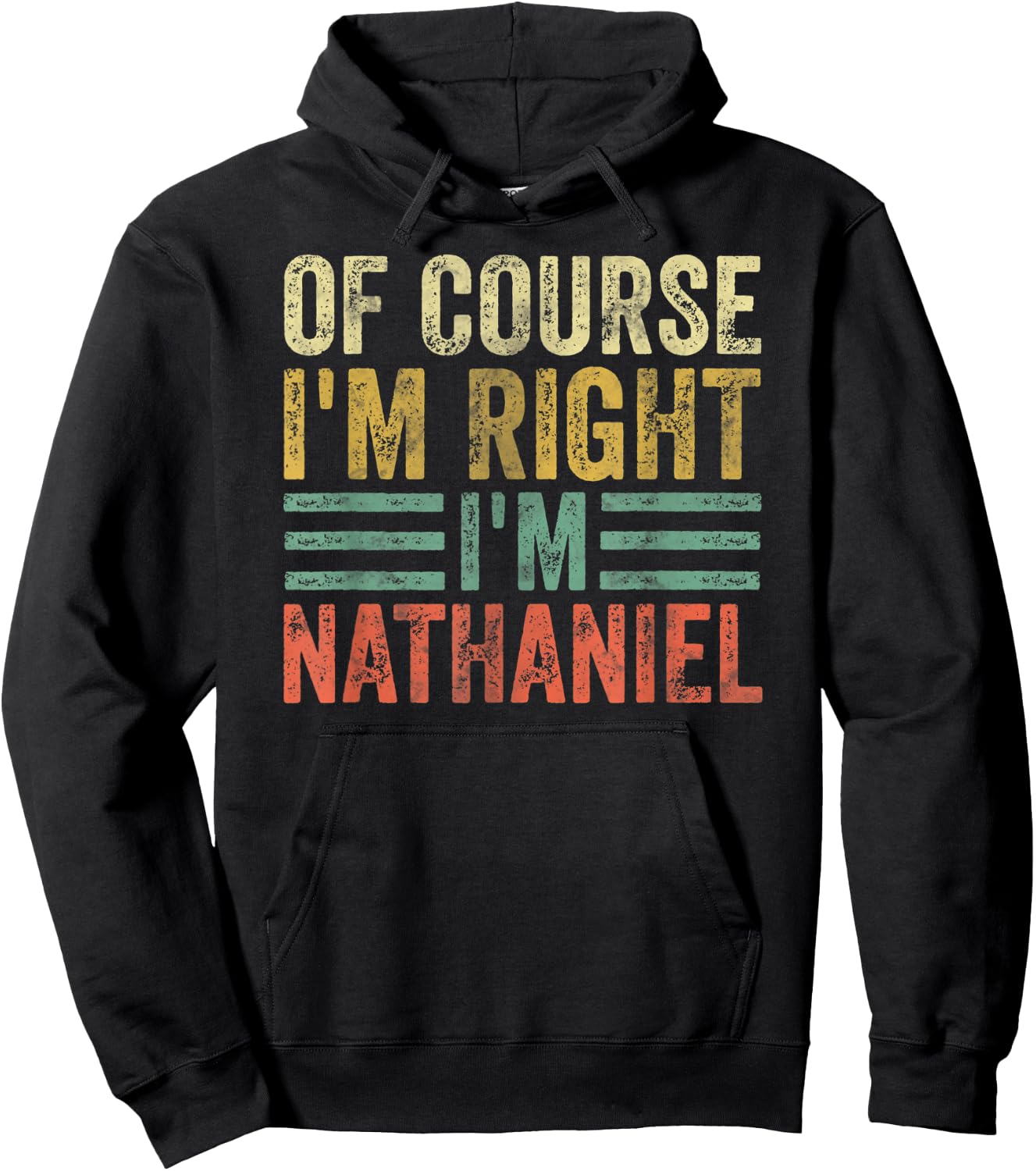 Personalized Name Shirt Of Course I'm Right I'm Nathaniel Hoodie - Hoodie | Black