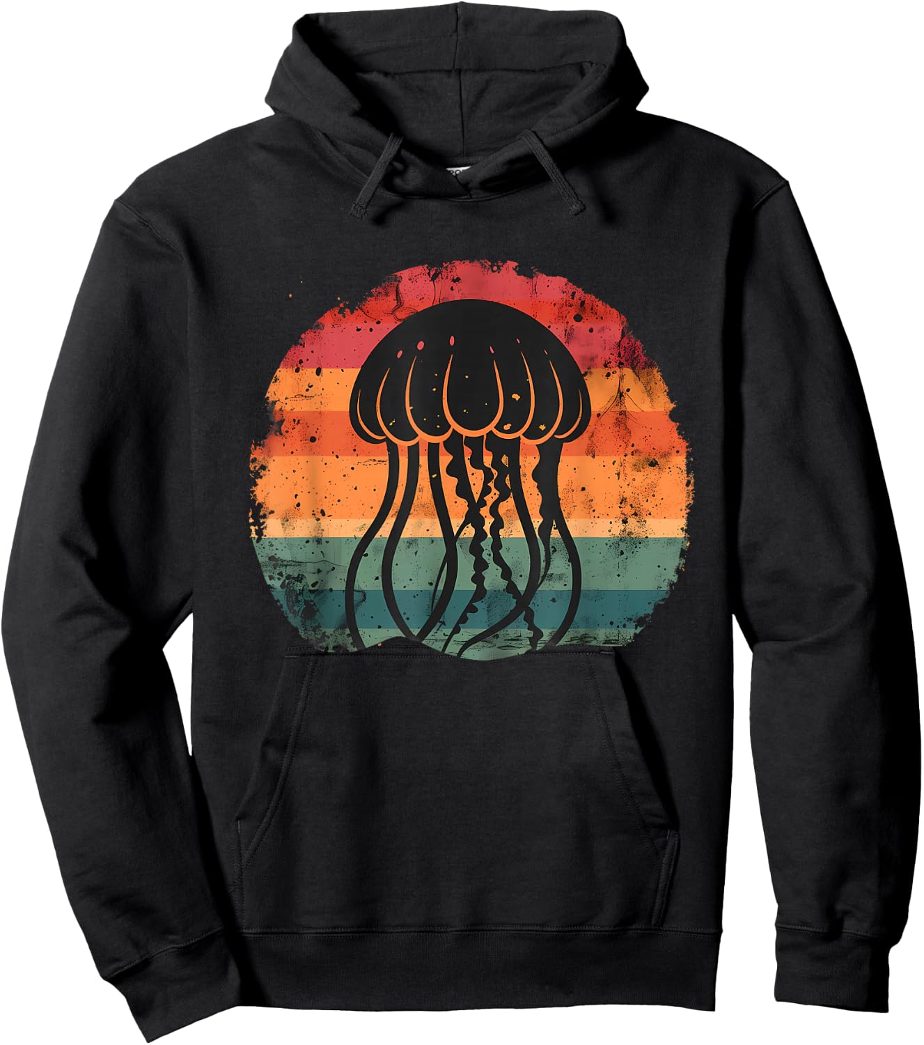 Jellyfish Retro Ocean Sea Animal Lover Sea Ocean Jellyfish Hoodie - Hoodie | Black