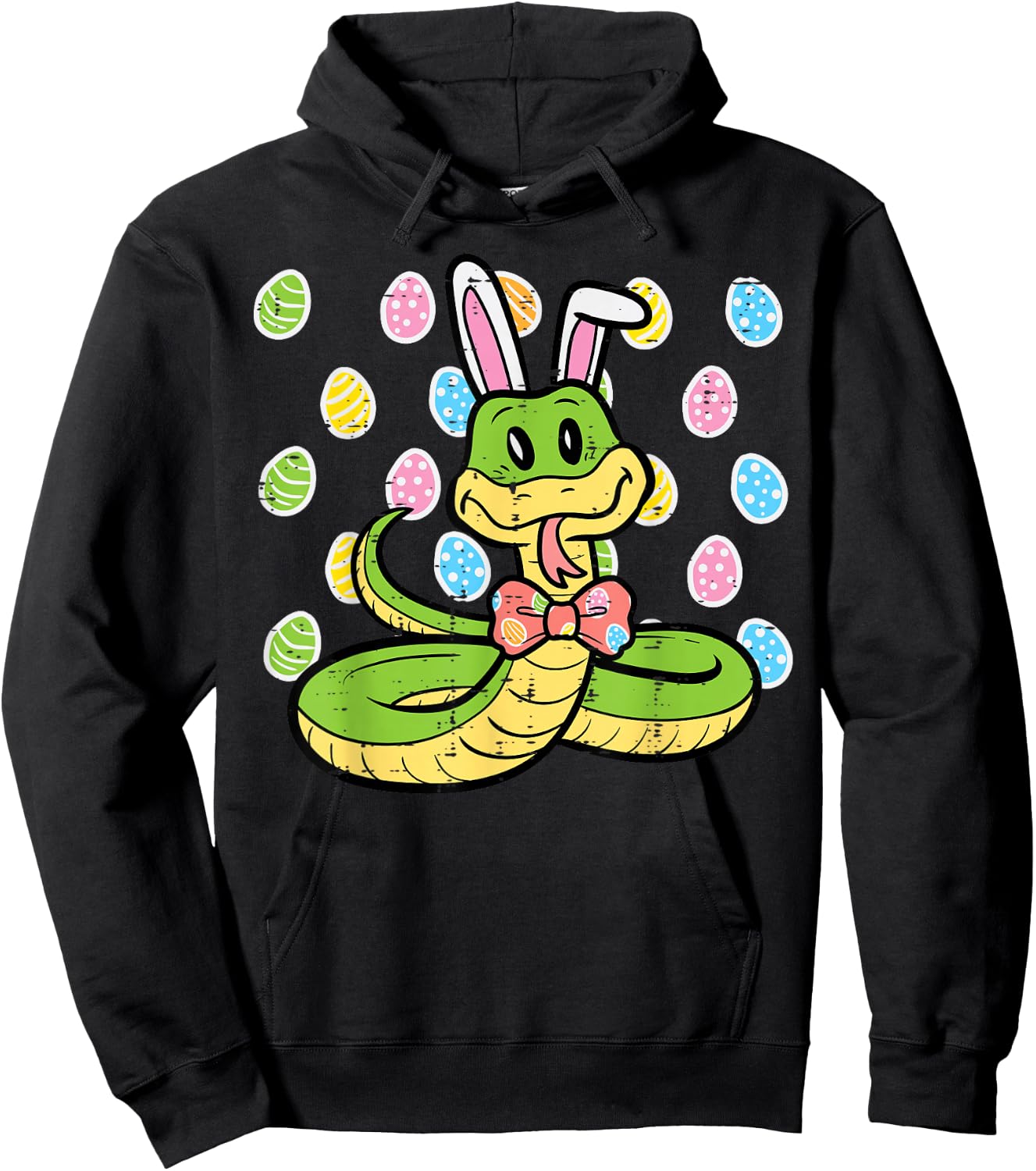 Easter Snake Bunny Eggs Funny Rabbit Animal Kids Men Women Hoodie - Hoodie | Black