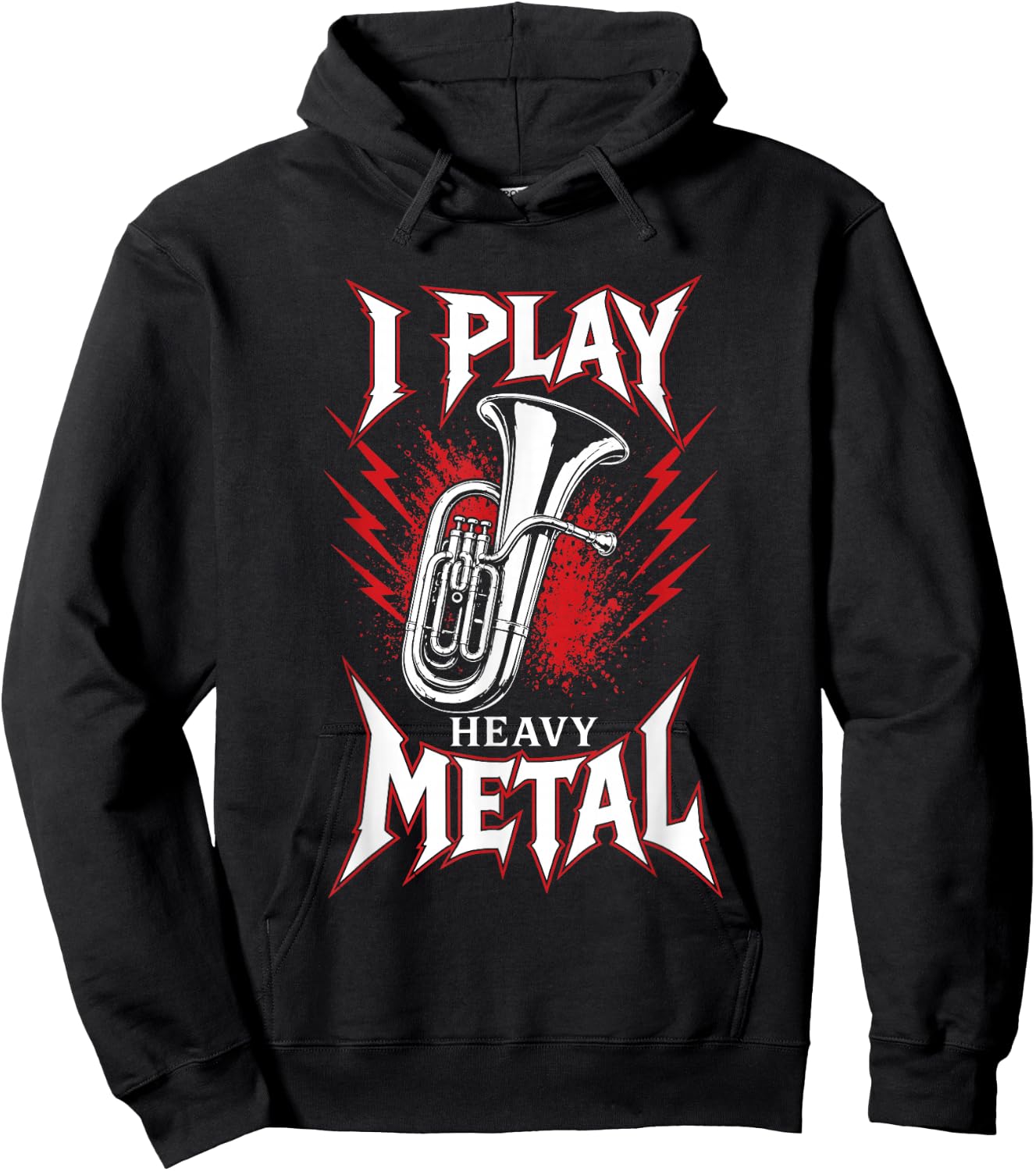 I Play Heavy Metal Tuba Marching Band Music Design Hoodie - Hoodie | Black