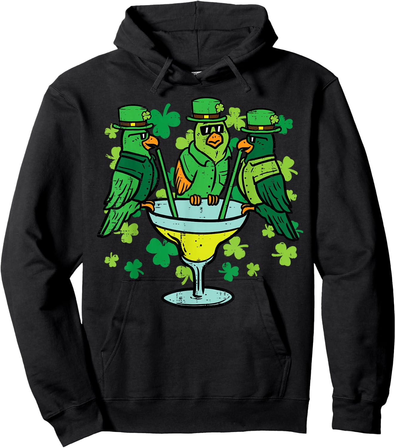 St Patricks Day Parrots Bird Saint Pattys Paddys Irish Women Hoodie - Hoodie | Black