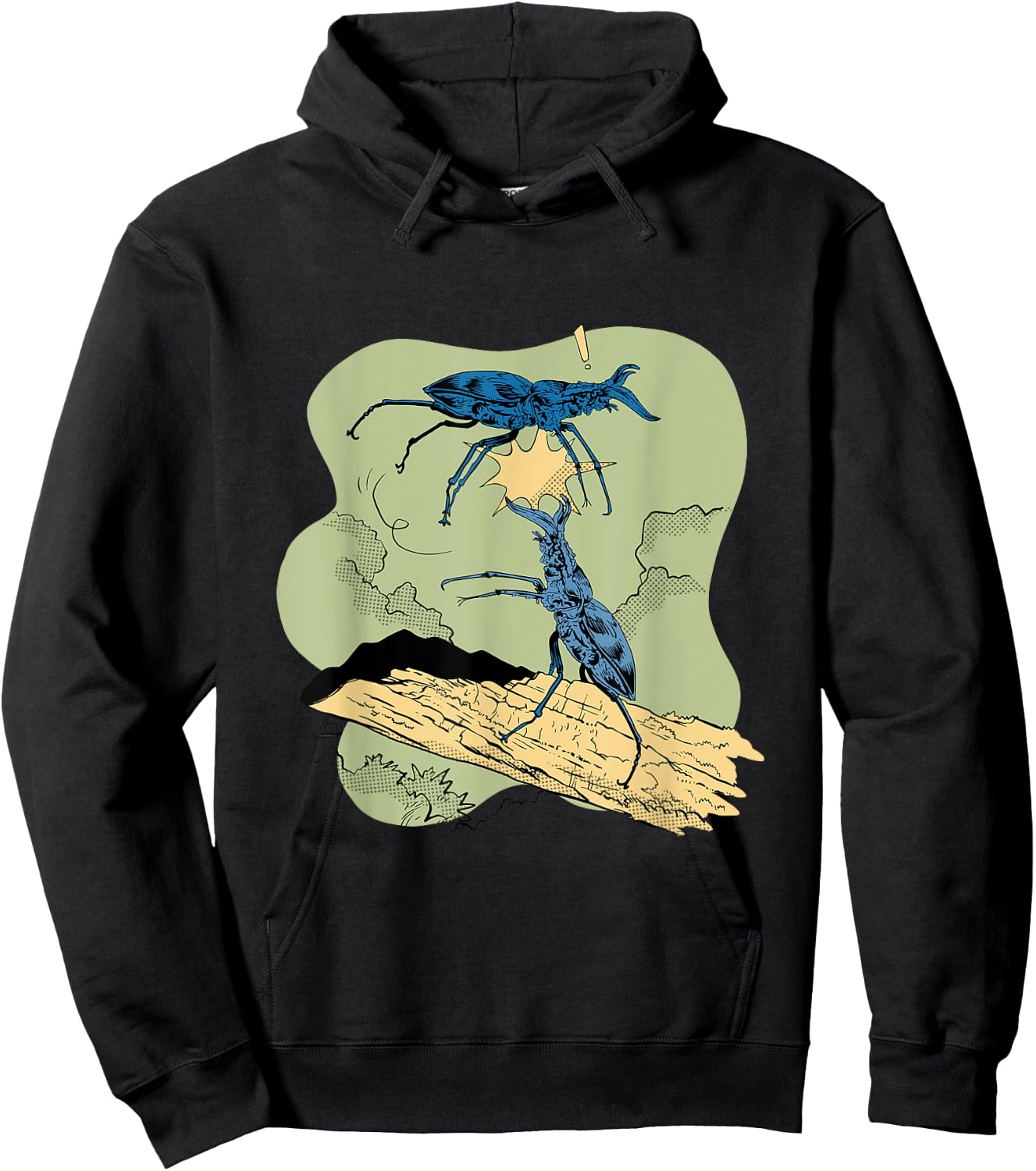 Stag beetle fights against other beetles Animal Bugs Insects Hoodie - Hoodie | Black