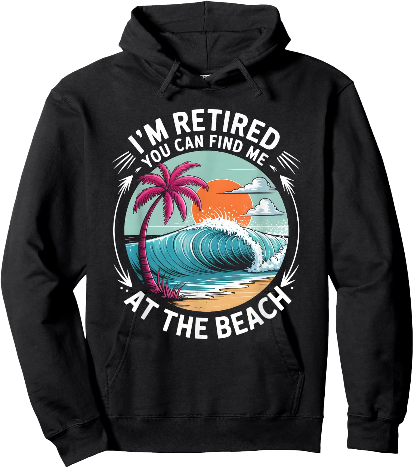 Retro Retirement Beach Vibes for Retired Summer Fun Lovers Hoodie - Hoodie | Black