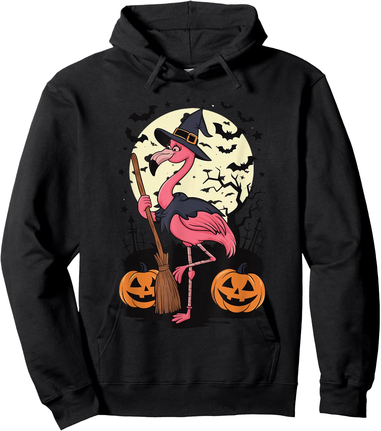 Flamingo Witch Hoodie - Hoodie | Black