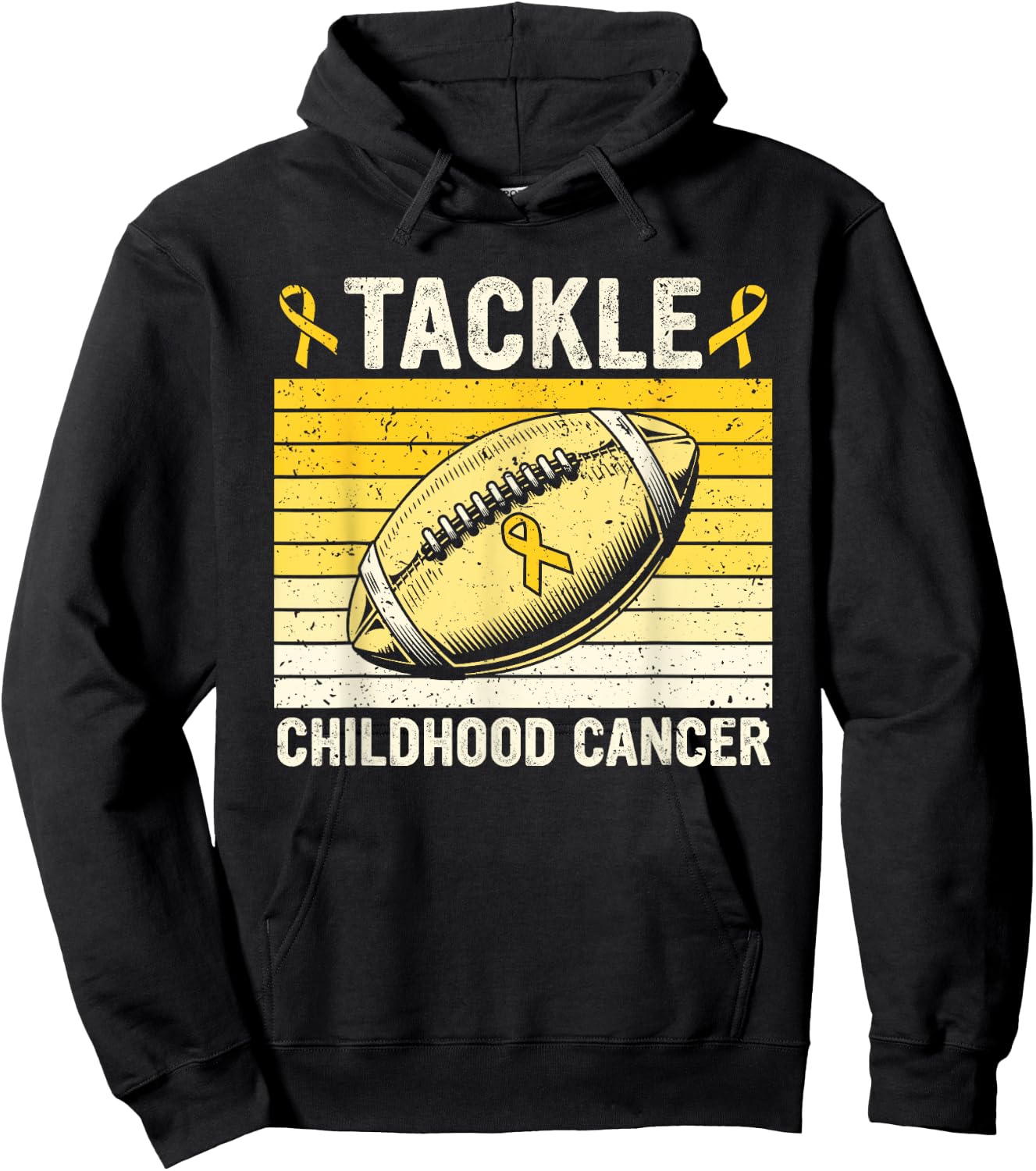 Football Tackle Childhood Cancer Awareness Survivor Support Hoodie - Hoodie | Black
