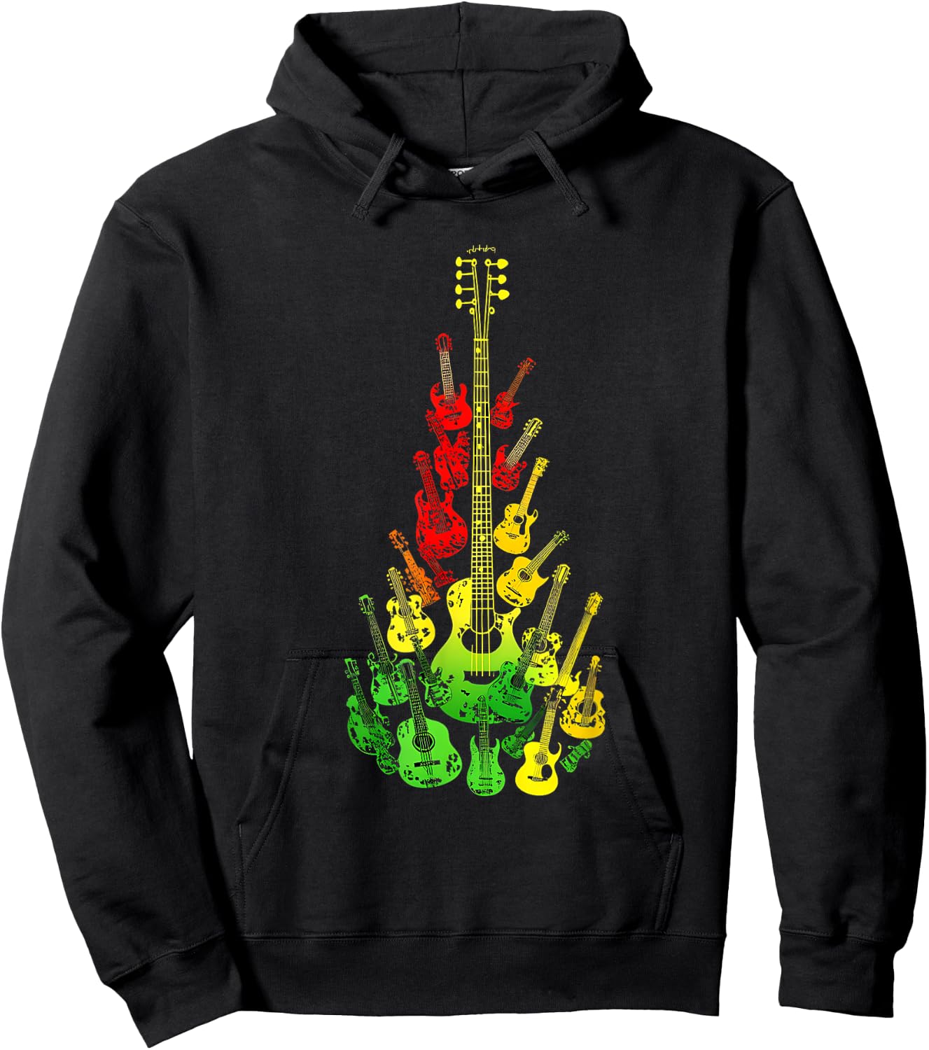 Rasta Reggae Music Guitar Jamaican Pride Rastafari Roots Hoodie - Hoodie | Black