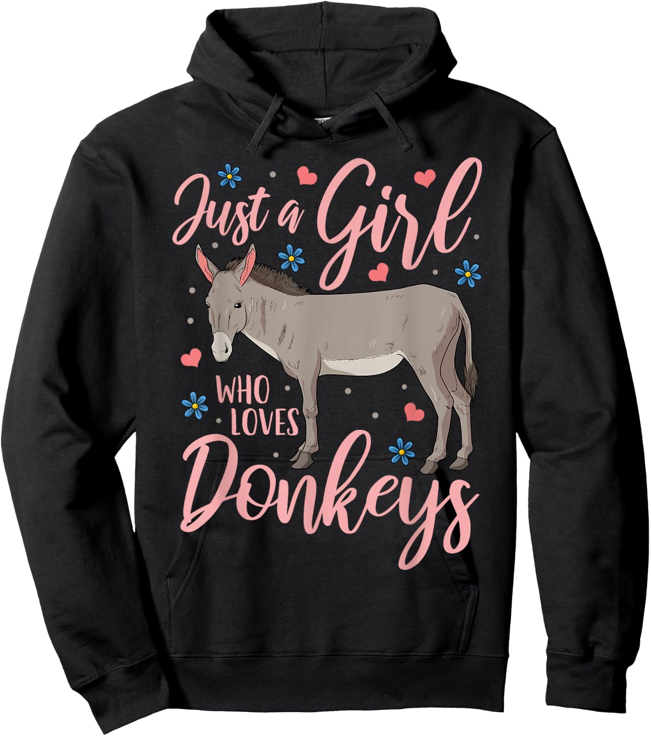 Donkey Just a Girl Who Loves Donkeys Funny Donkey Lover Gift Hoodie - Hoodie | Black
