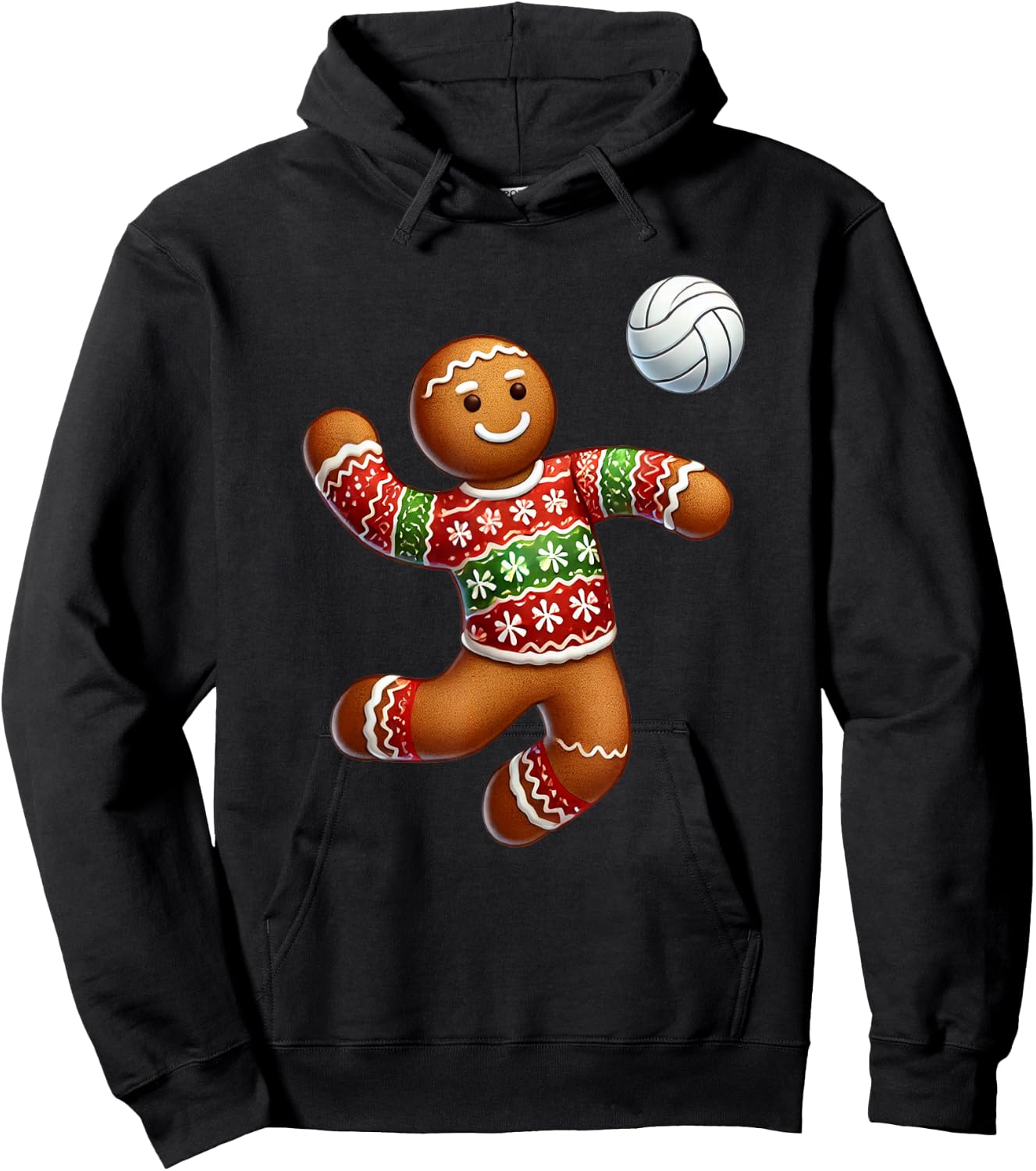 Volleyball Christmas Volleyball Ugly Christmas Hoodie - Hoodie | Black