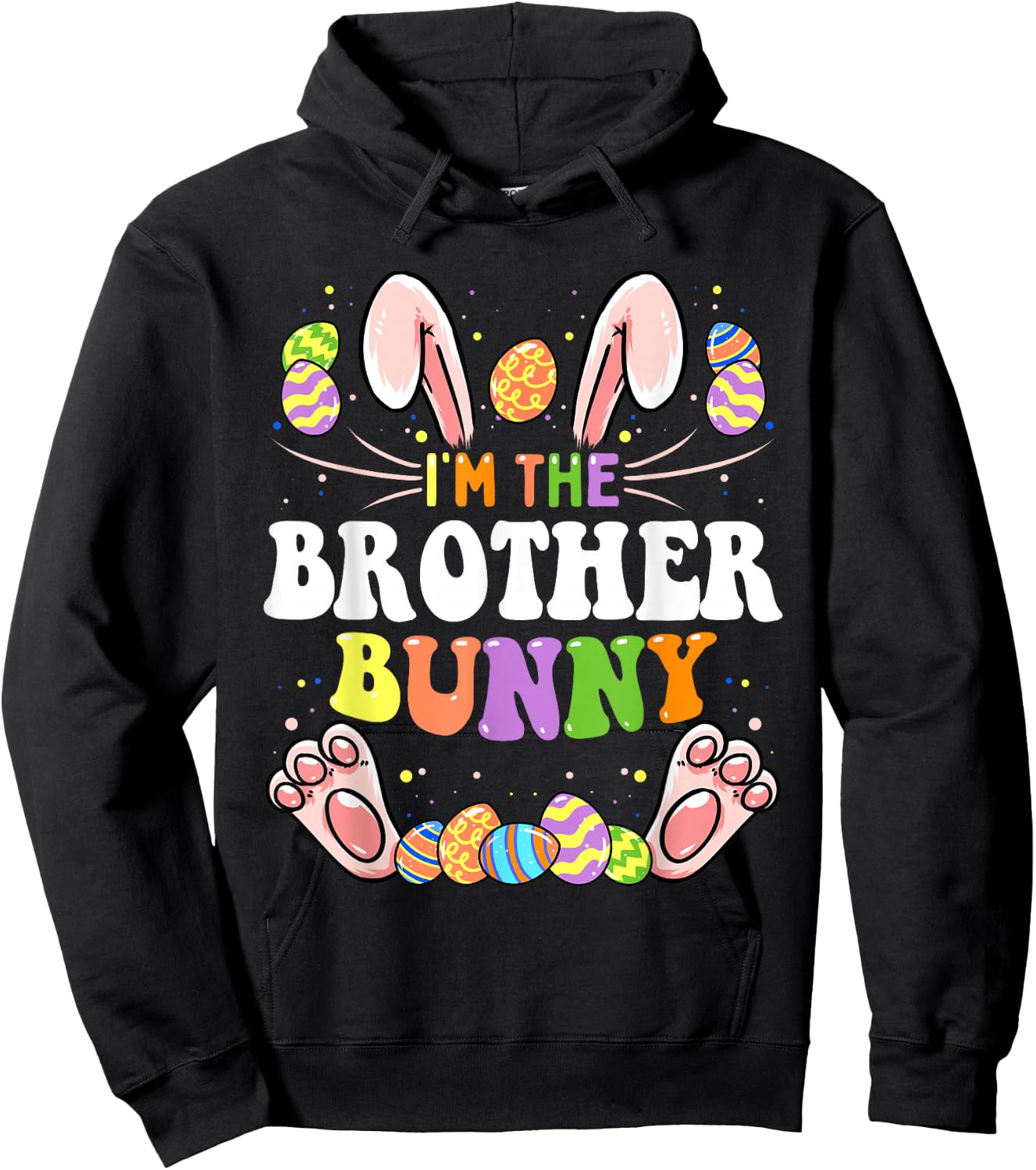 I'm The Brother Bunny Matching Family Easter Party Hoodie - Hoodie | Black