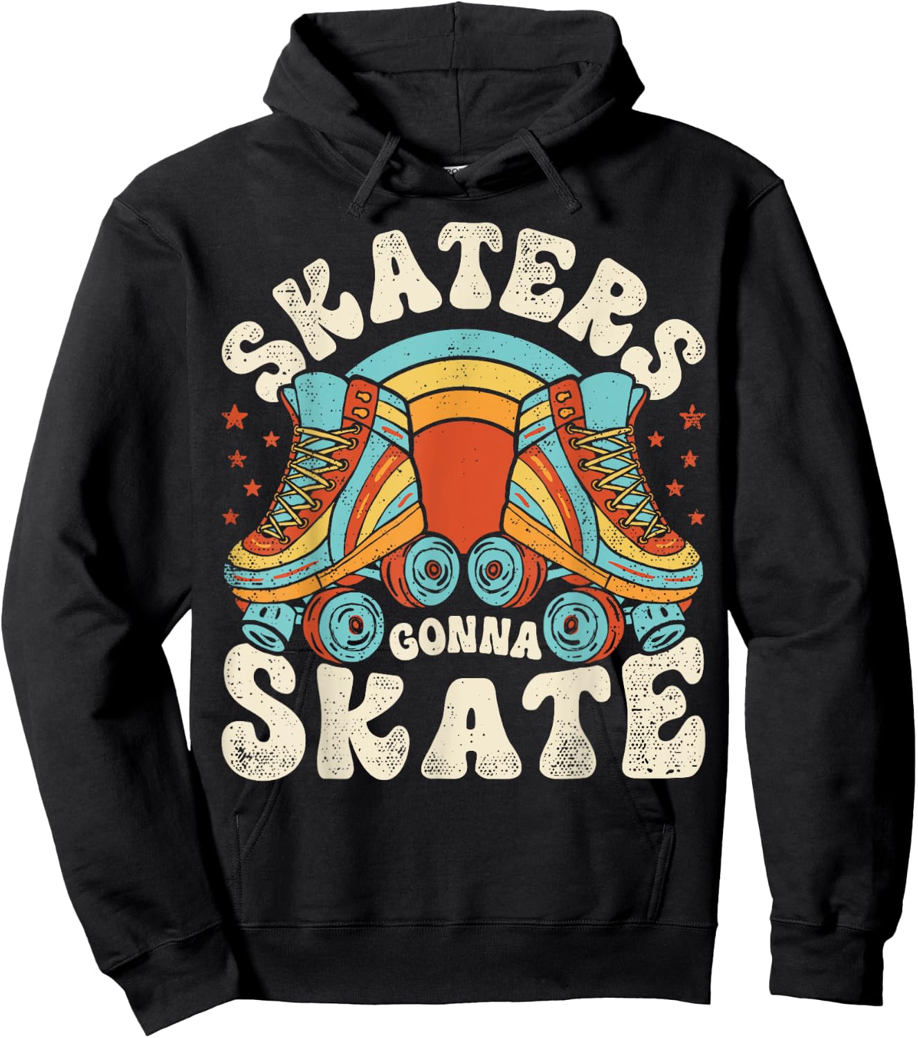 Roller Skating Funny Skaters Gonna Skate Retro 70s 80s Women Hoodie - Hoodie | Black